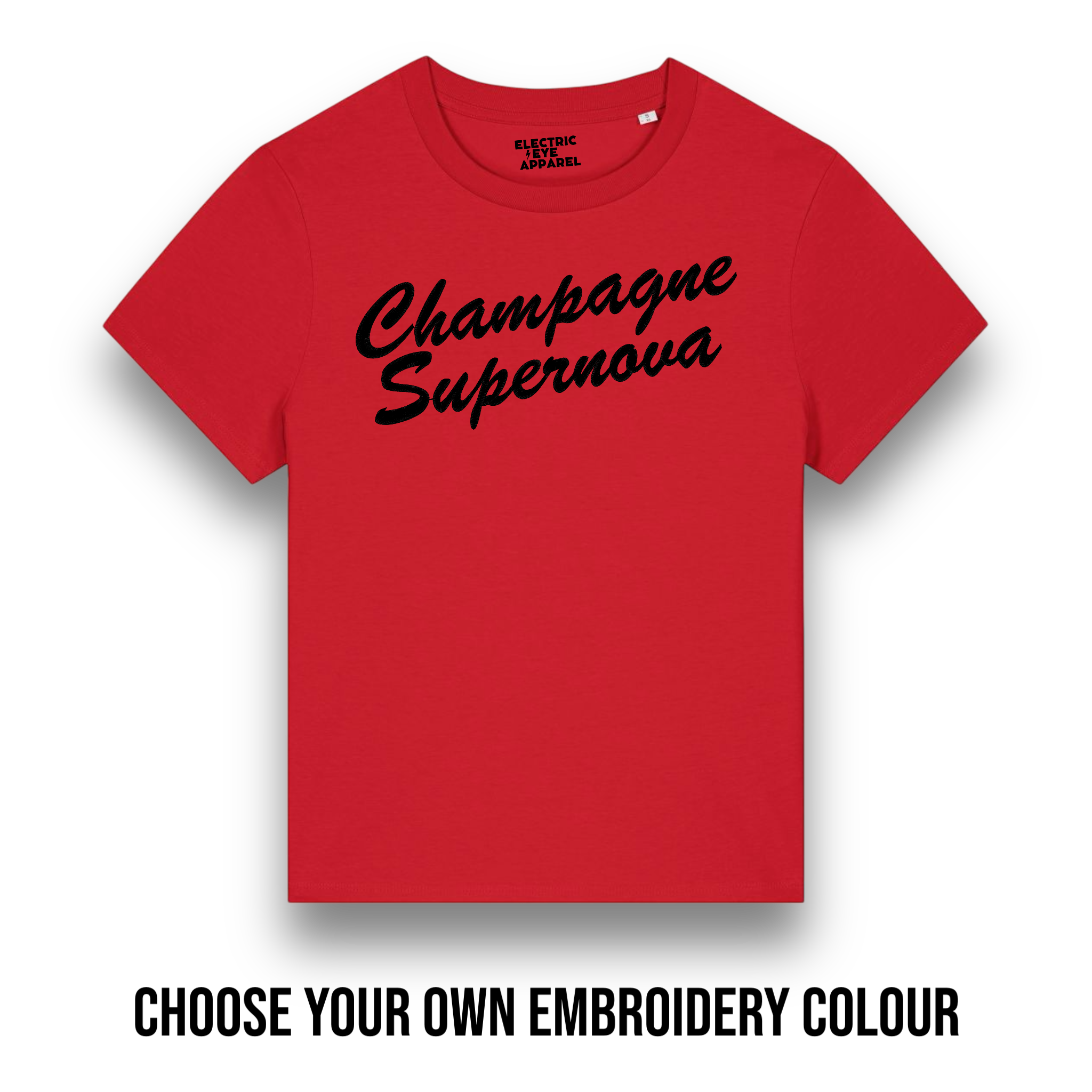 'CHAMPAGNE SUPERNOVA' embroidered premium organic iconic women's 'Muser' t-shirt - inspired by Oasis