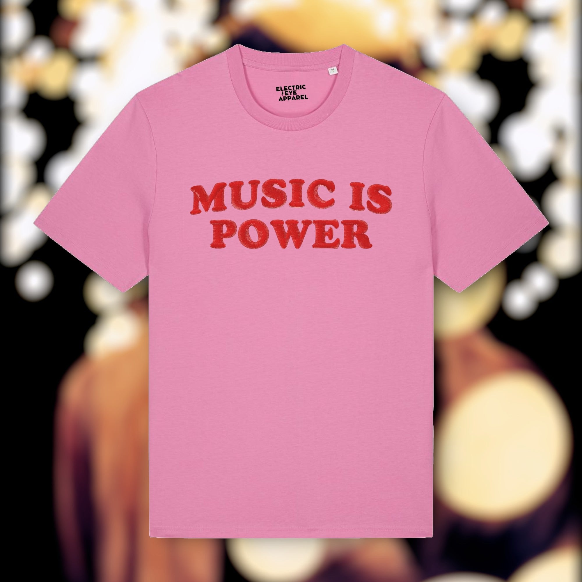 'MUSIC IS POWER' embroidered premium organic iconic unisex t-shirt