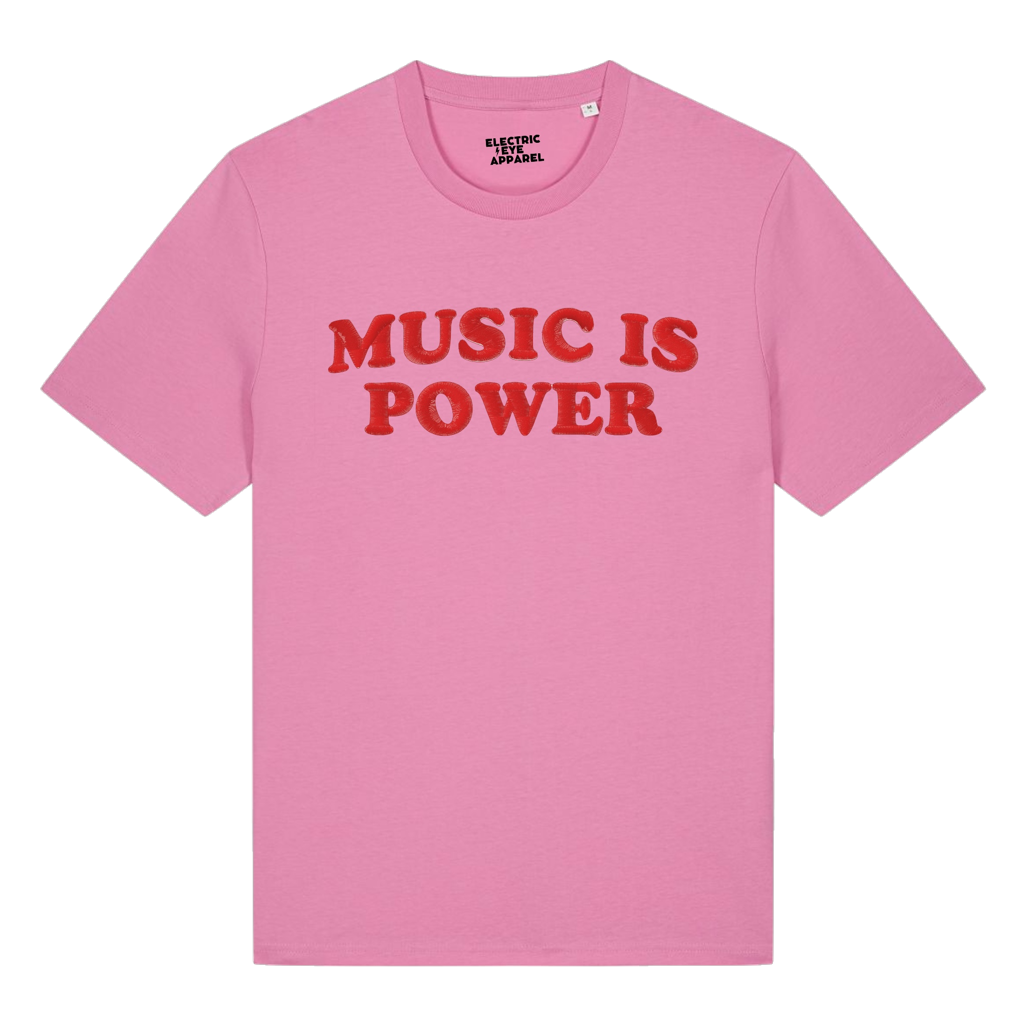 'MUSIC IS POWER' embroidered premium organic iconic unisex t-shirt