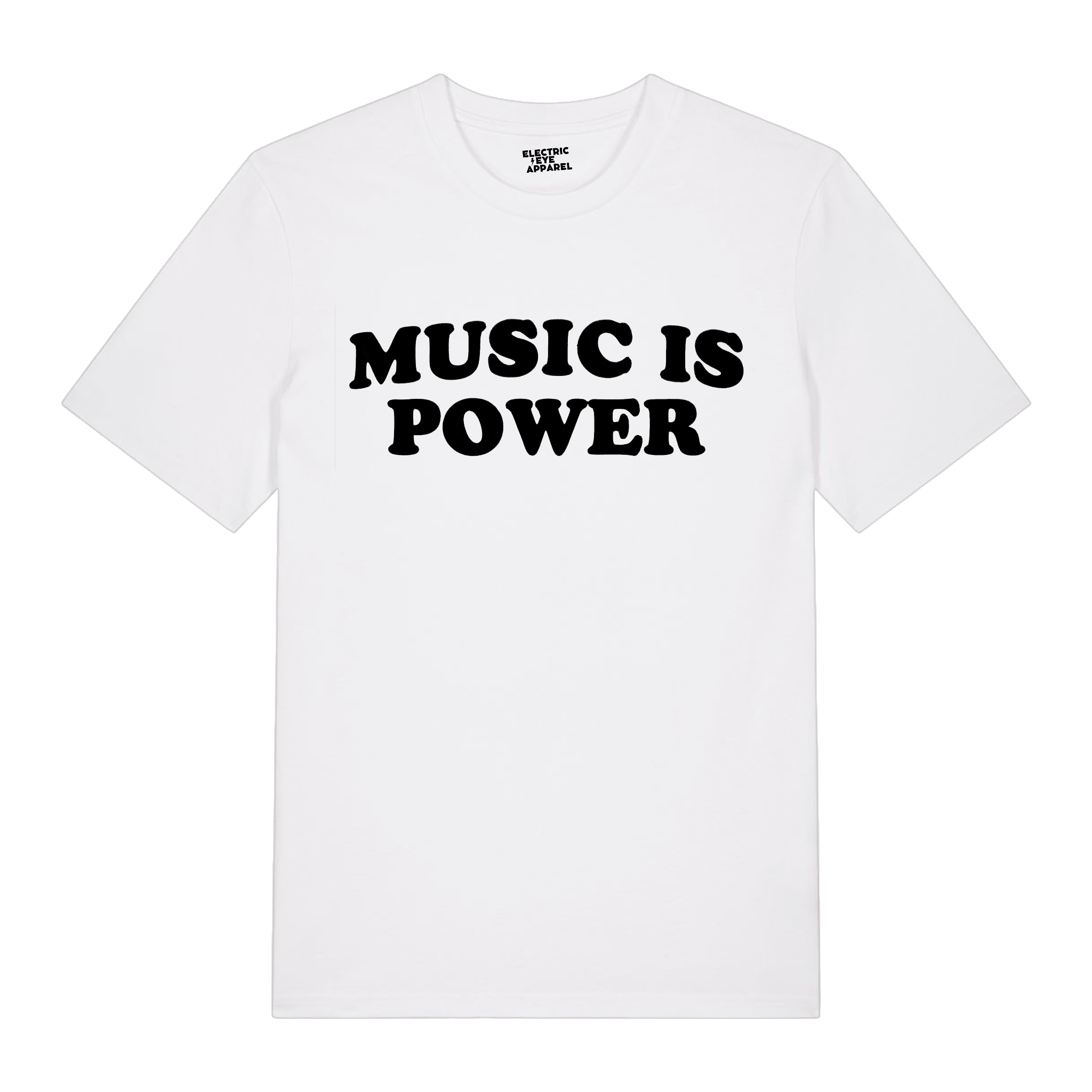 'MUSIC IS POWER' embroidered premium organic iconic unisex t-shirt