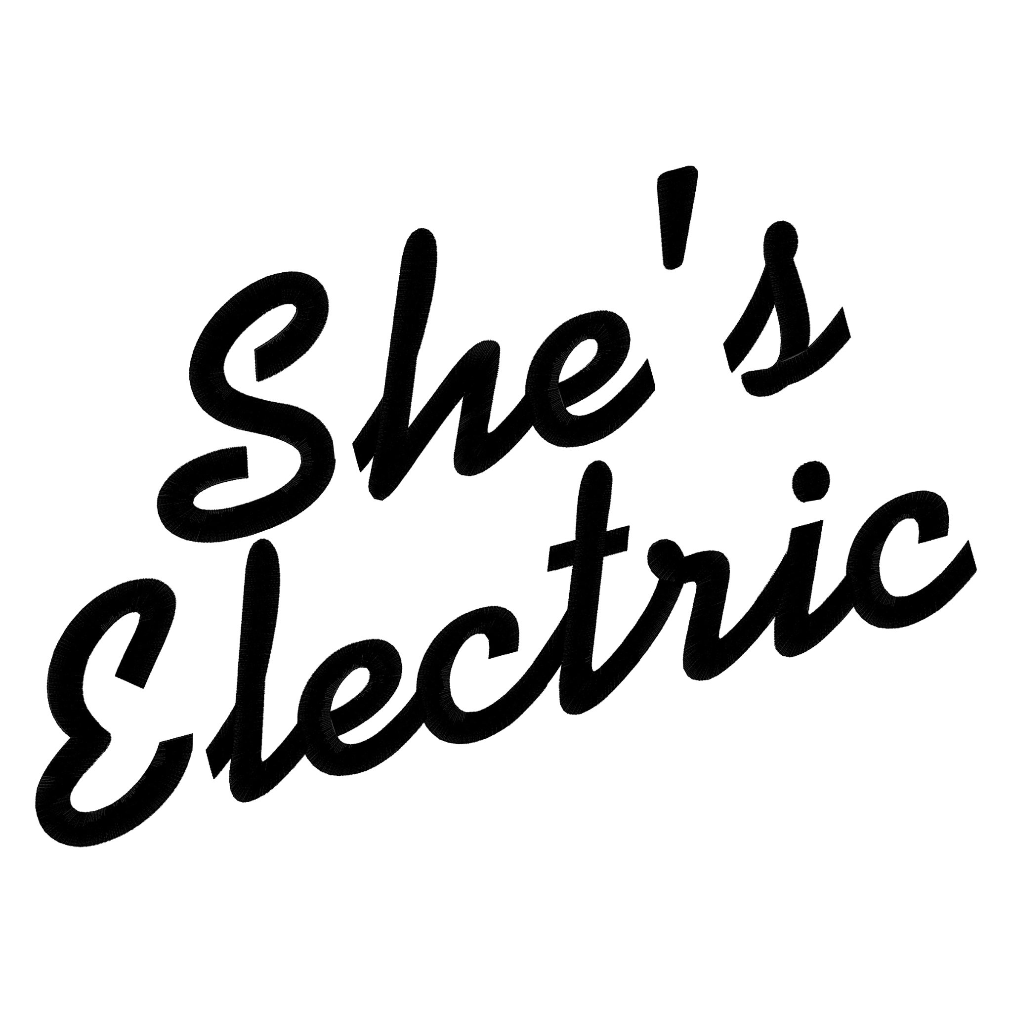 'SHE'S ELECTRIC' embroidered organic women's 90s dropped shoulder 'alma' sweatshirt - inspired by Oasis