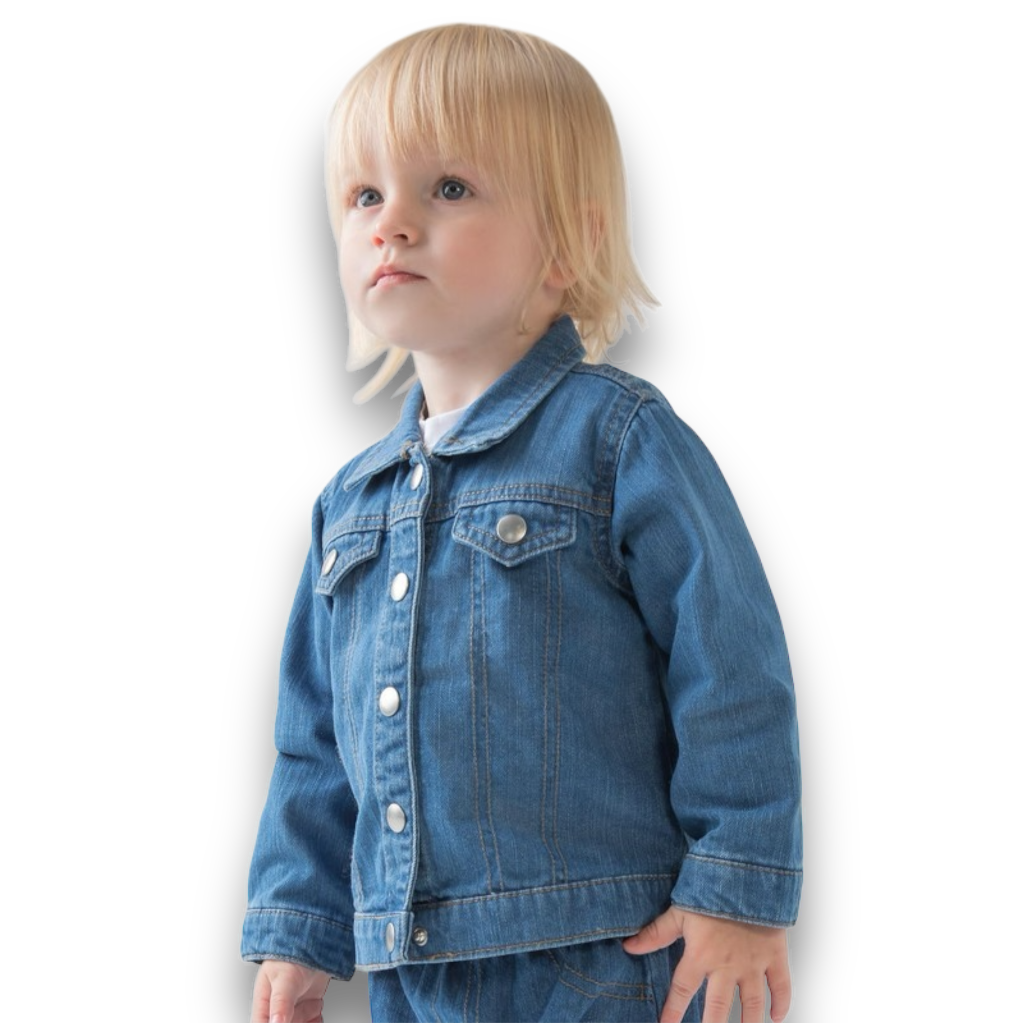 'ALL YOU NEED IS LOVE' retro 70s heart badge embroidered 100% organic cotton 'Baby Rocks' denim jacket - inspired by The Beatles