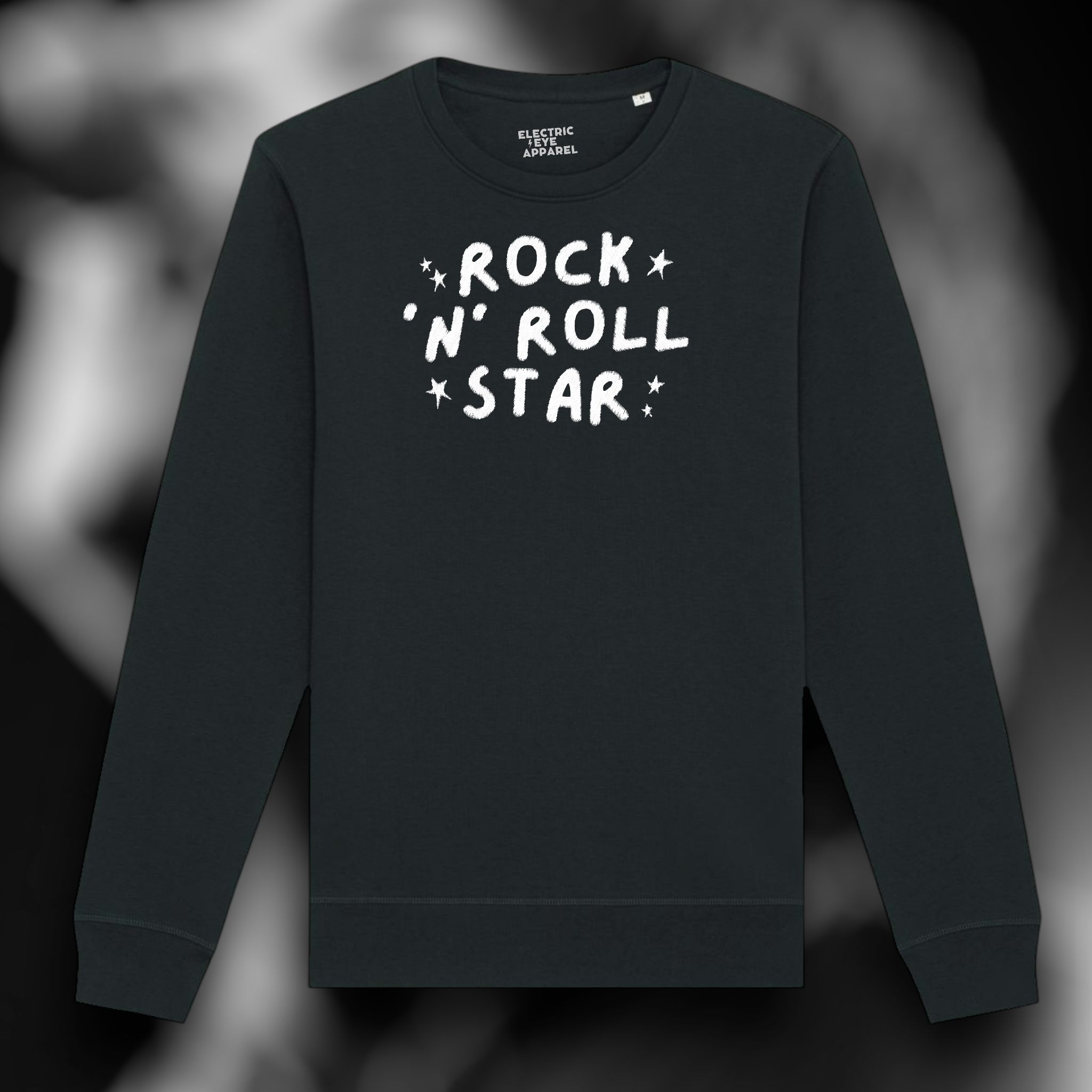 'ROCK 'N' ROLL STAR' embroidered premium organic cotton unisex sweatshirt - inspired by Oasis