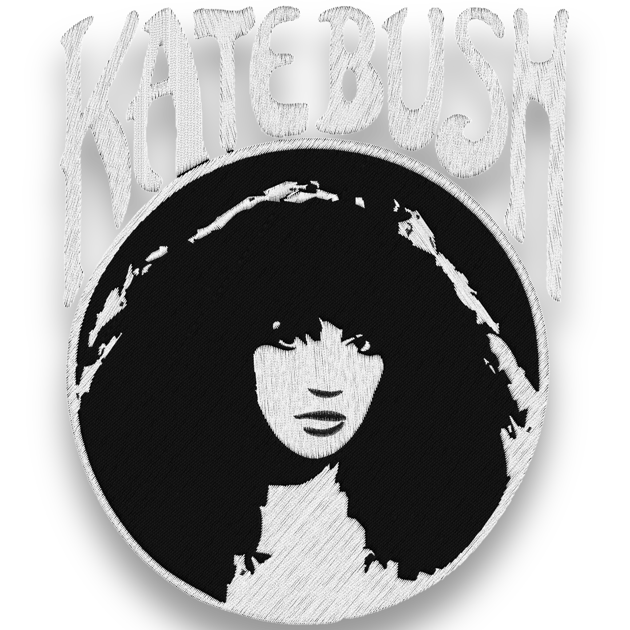 GOLD LABEL WOMEN'S KATE BUSH MUCHA STYLE EMBROIDERED ORGANIC COTTON CREW NECK 'MUSER' T-SHIRT - OPTIONAL 'KATE BUSH' TEXT COLOUR