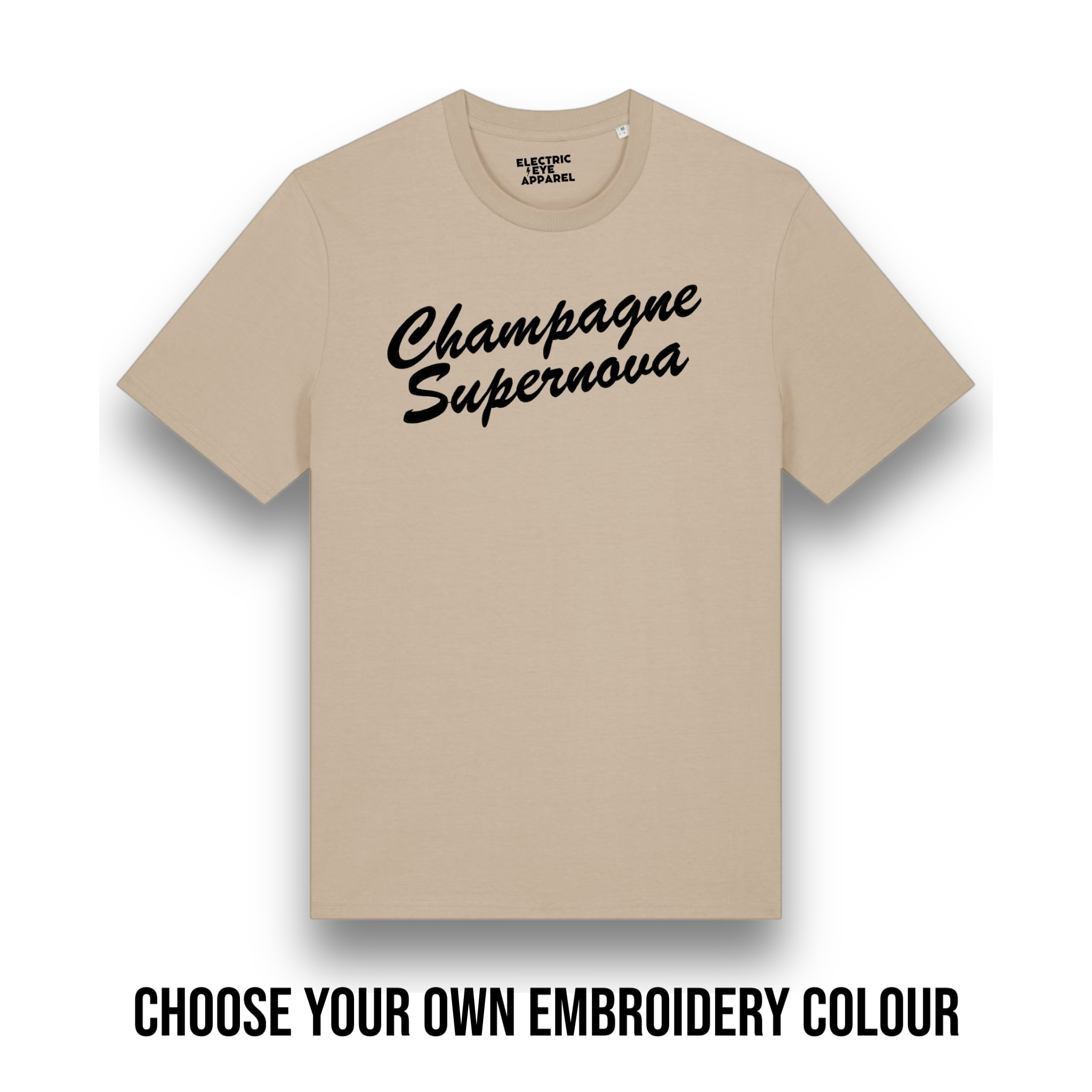 'CHAMPAGNE SUPERNOVA' embroidered premium organic iconic men's 'Creator 2.0' t-shirt - inspired by Oasis