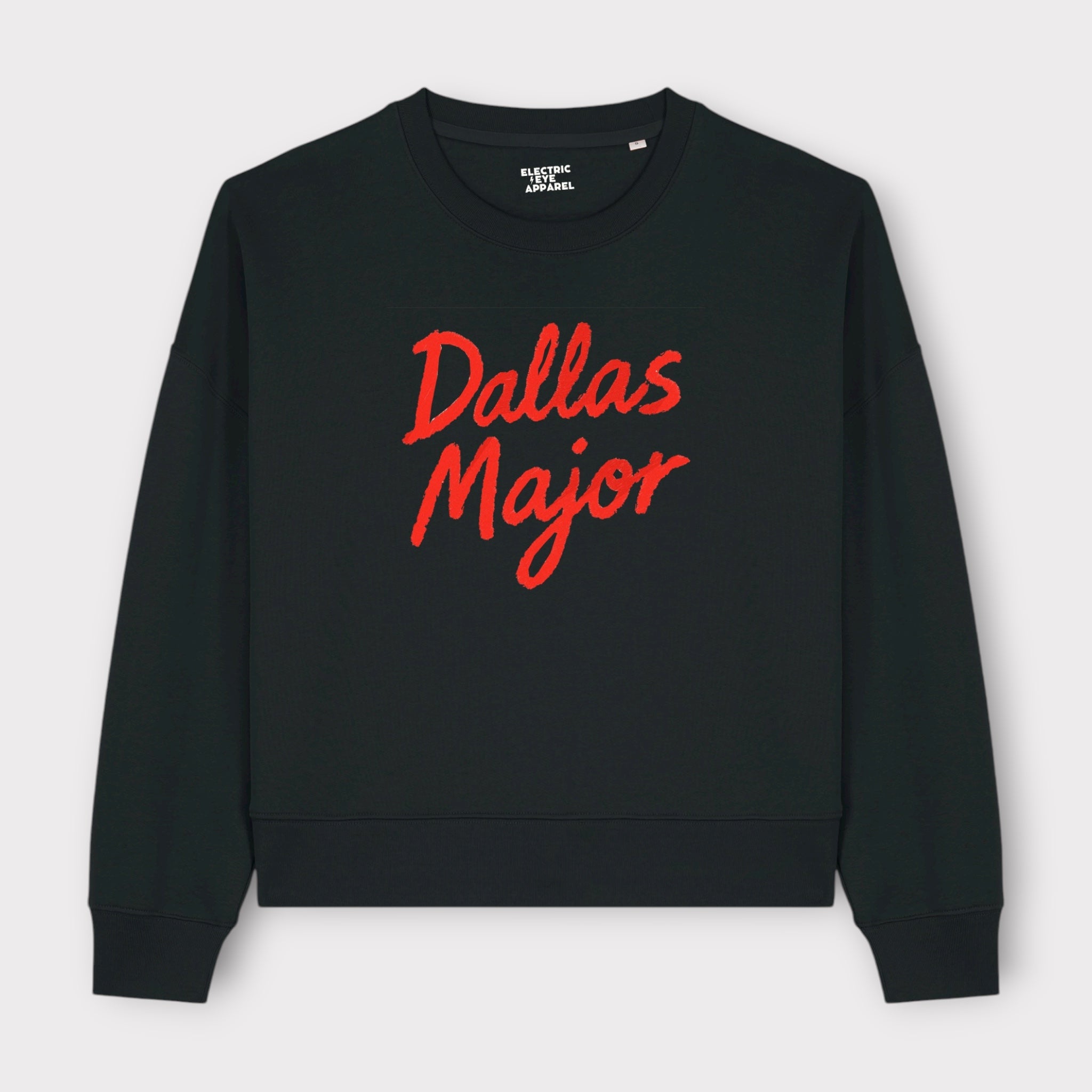 'DALLAS MAJOR' lyric embroidered organic women's dropped shoulder 'alma' sweatshirt