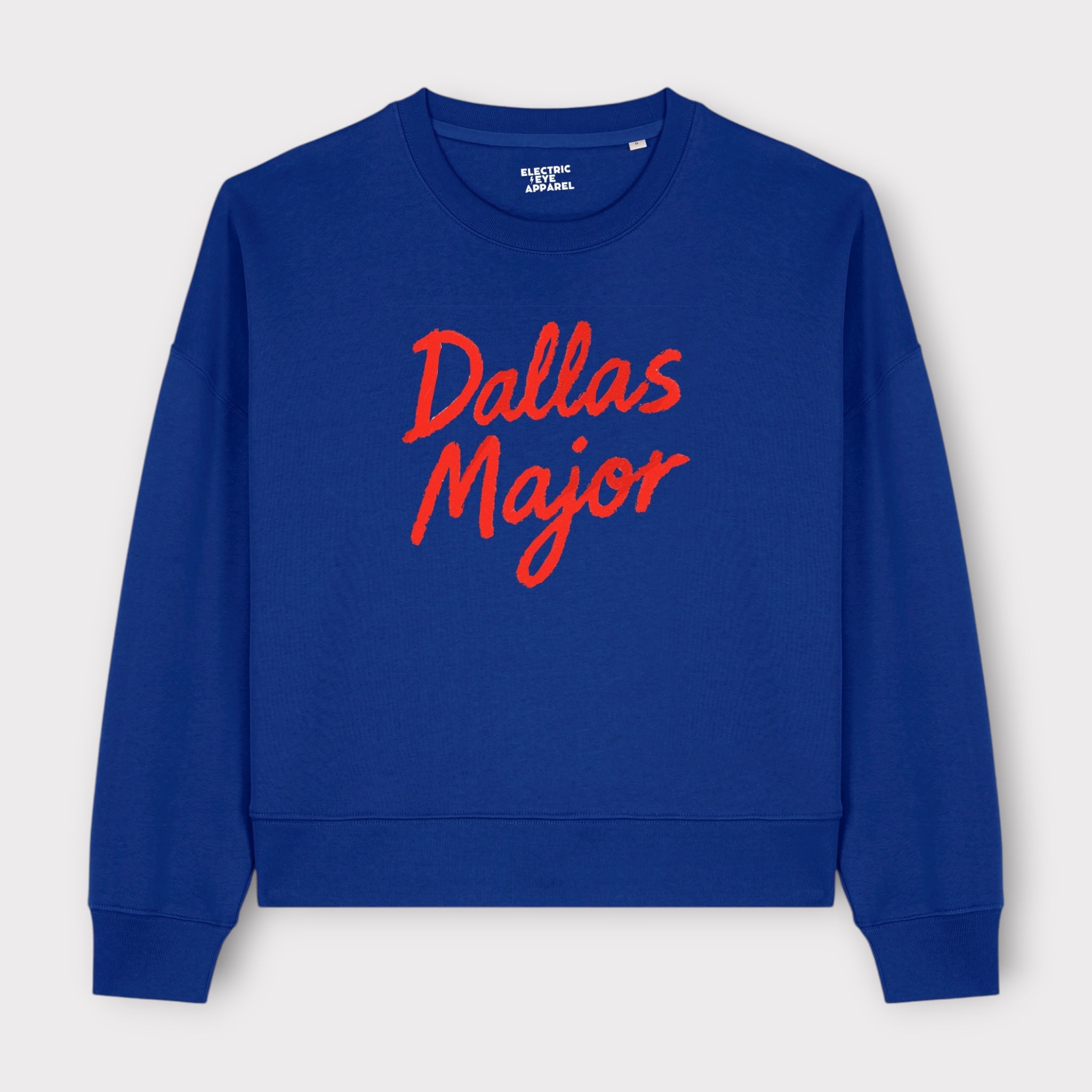 'DALLAS MAJOR' lyric embroidered organic women's dropped shoulder 'alma' sweatshirt