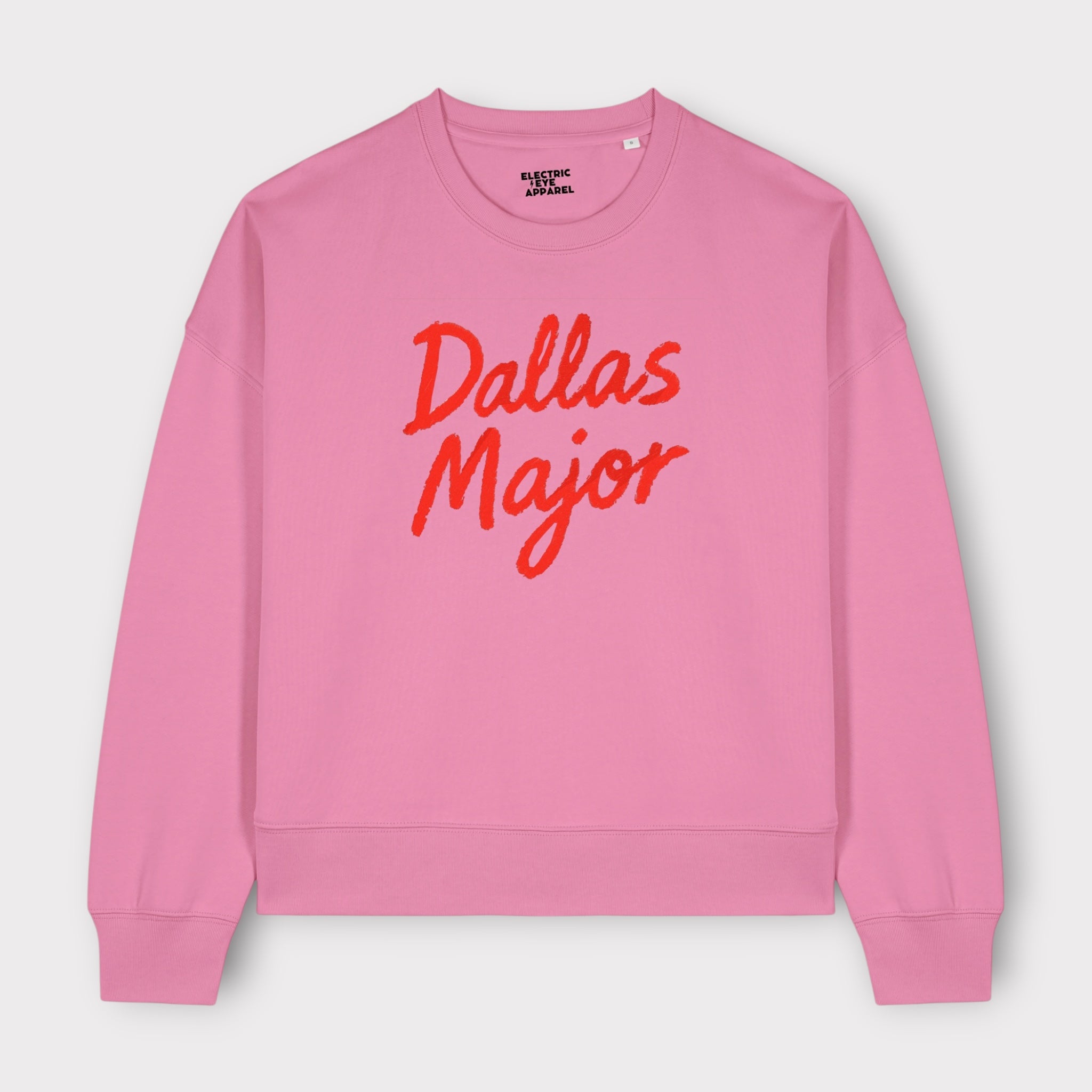 'DALLAS MAJOR' lyric embroidered organic women's dropped shoulder 'alma' sweatshirt