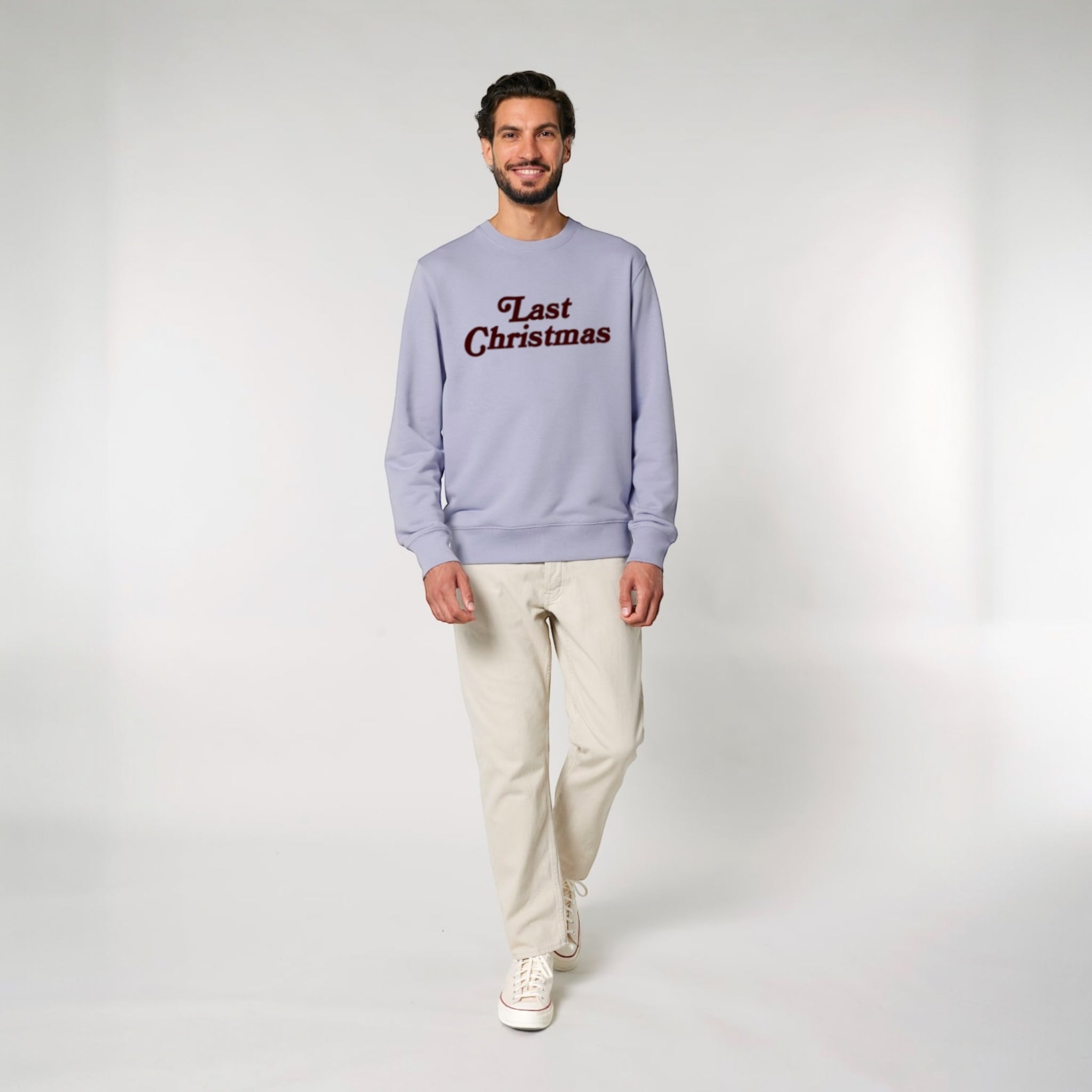 'LAST CHRISTMAS' embroidered organic unisex classic crew neck 'Matcher' sweatshirt