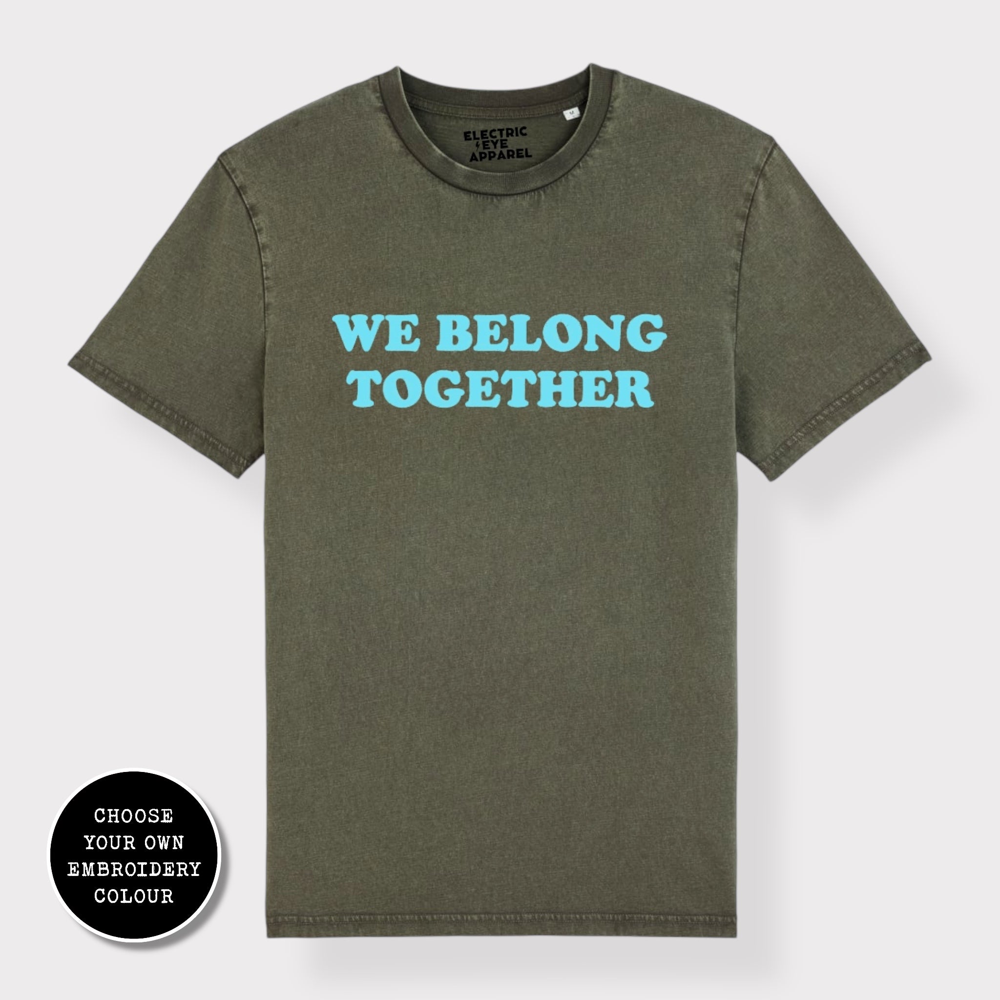 'WE BELONG TOGETHER' embroidered premium organic unisex 'Creator' t-shirt - sizes XXS-6XL
