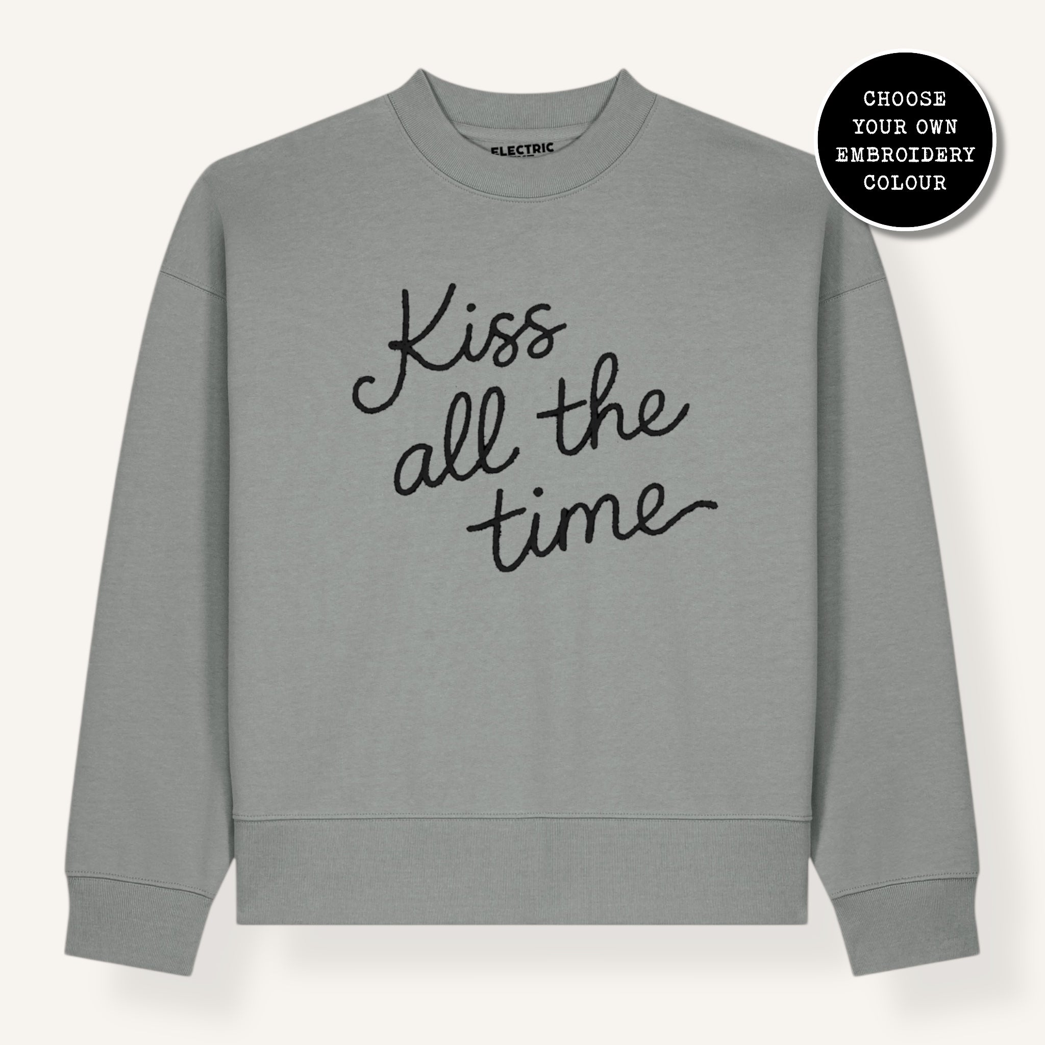 Men's 'KISS ALL THE TIME' embroidered organic cotton 'Ryler' sweatshirt