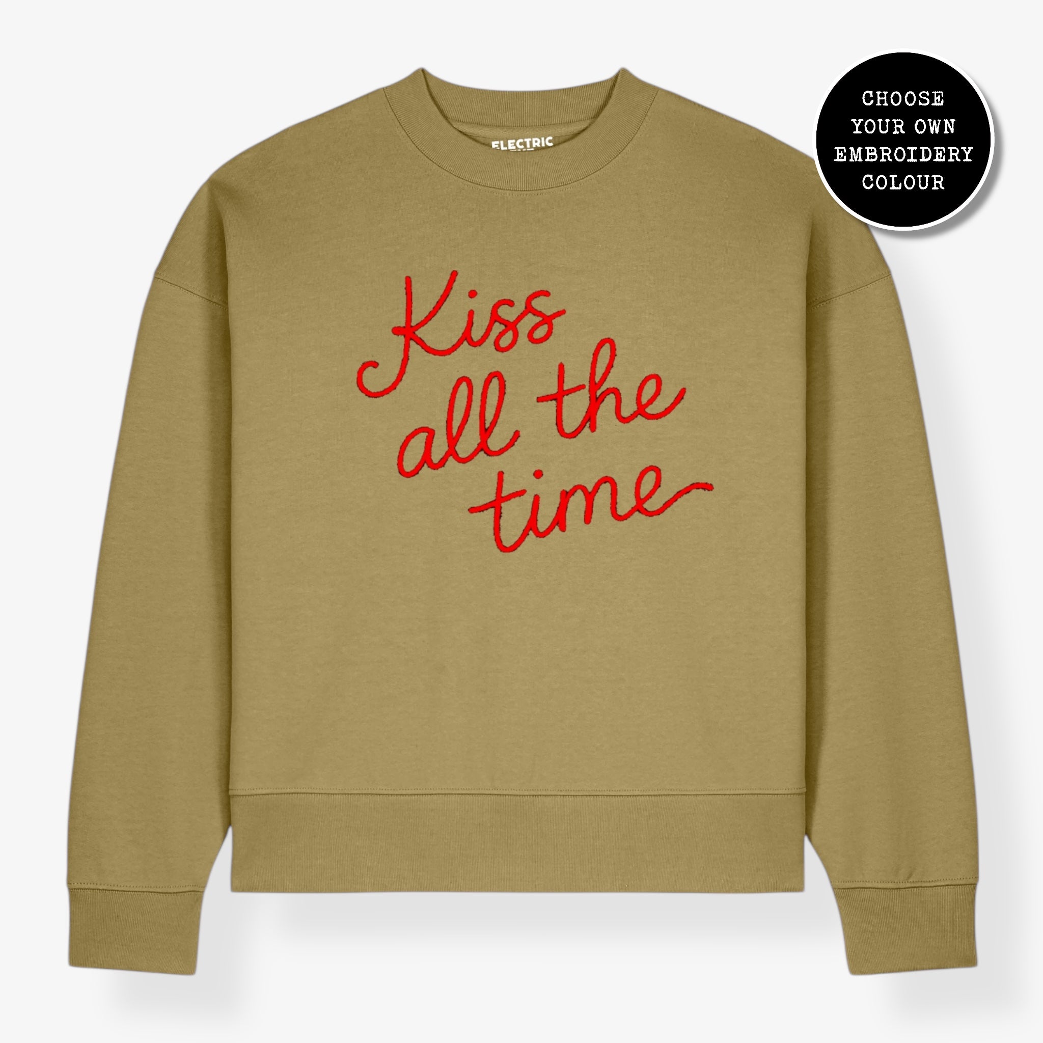Men's 'KISS ALL THE TIME' embroidered organic cotton 'Ryler' sweatshirt