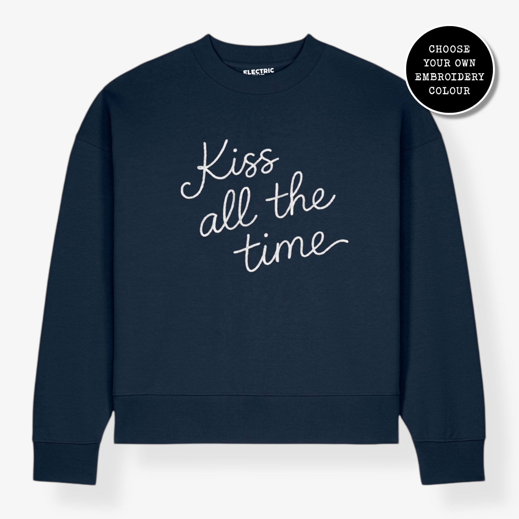 Men's 'KISS ALL THE TIME' embroidered organic cotton 'Ryler' sweatshirt