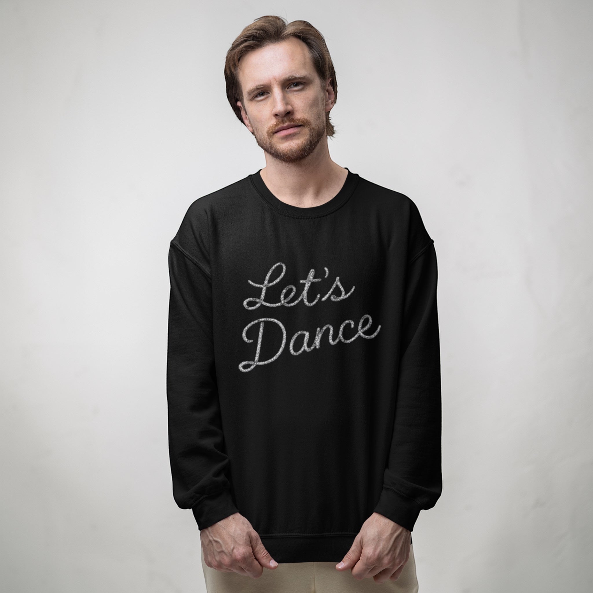 Unisex 'LET'S DANCE' embroidered organic cotton 'Thinker' sweatshirt - extended sizing XXS-5XL