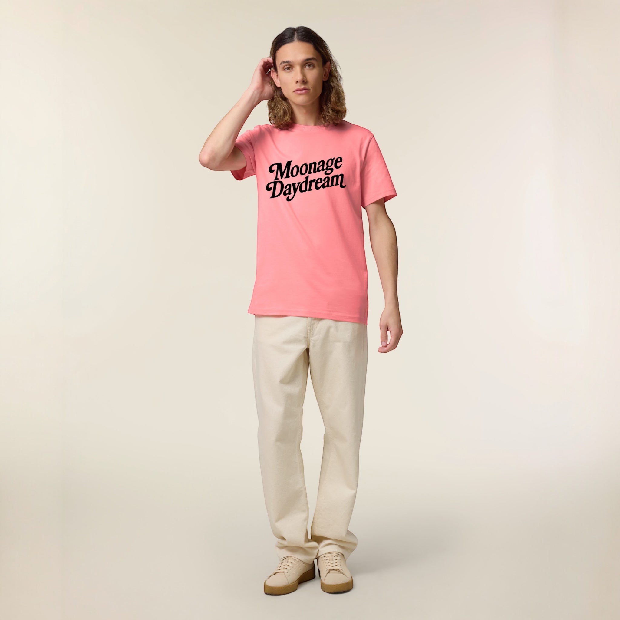 'MOONAGE DAYDREAM' embroidered premium organic unisex 'Crafter' t-shirt - sizes XXS-5XL