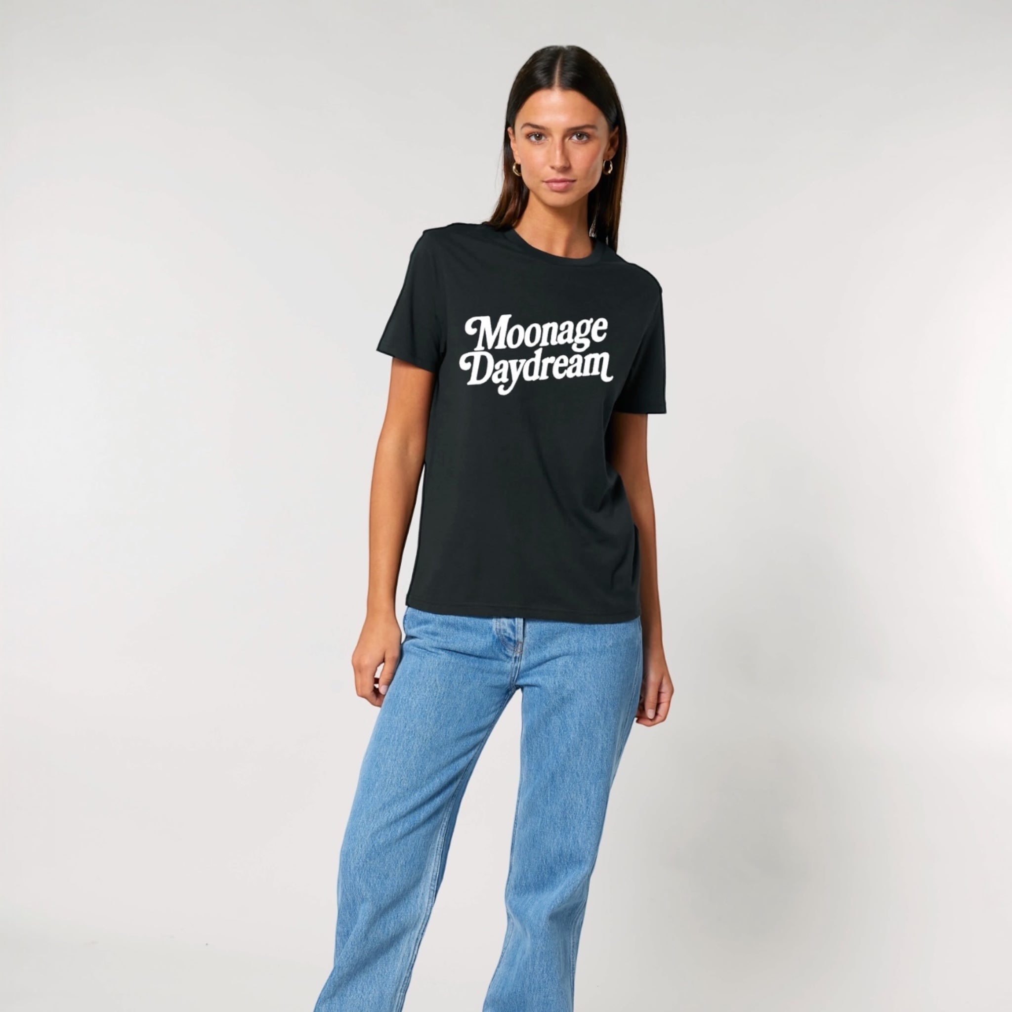 'MOONAGE DAYDREAM' embroidered premium organic unisex 'Crafter' t-shirt - sizes XXS-5XL