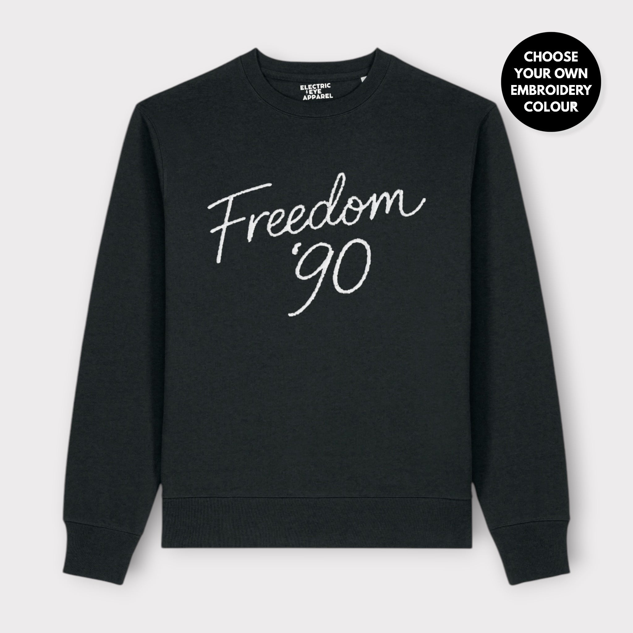 Men's 'Freedom '90' embroidered organic cotton 'Thinker' sweatshirt