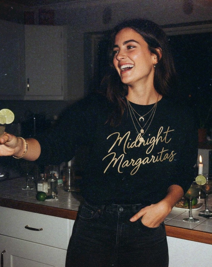 'Midnight Margaritas' embroidered organic women's dropped shoulder 'Alma' sweatshirt - choose your own embroidery colour