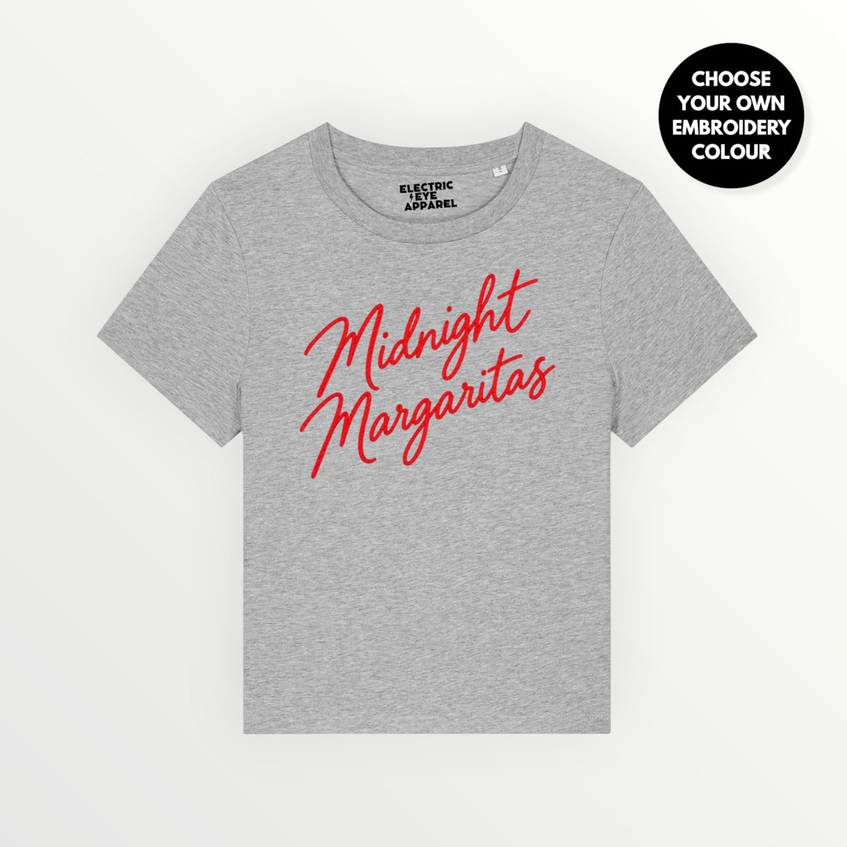 'Midnight Margaritas' embroidered premium organic women's classic fit 'Muser' t-shirt - sizes XS-5XL