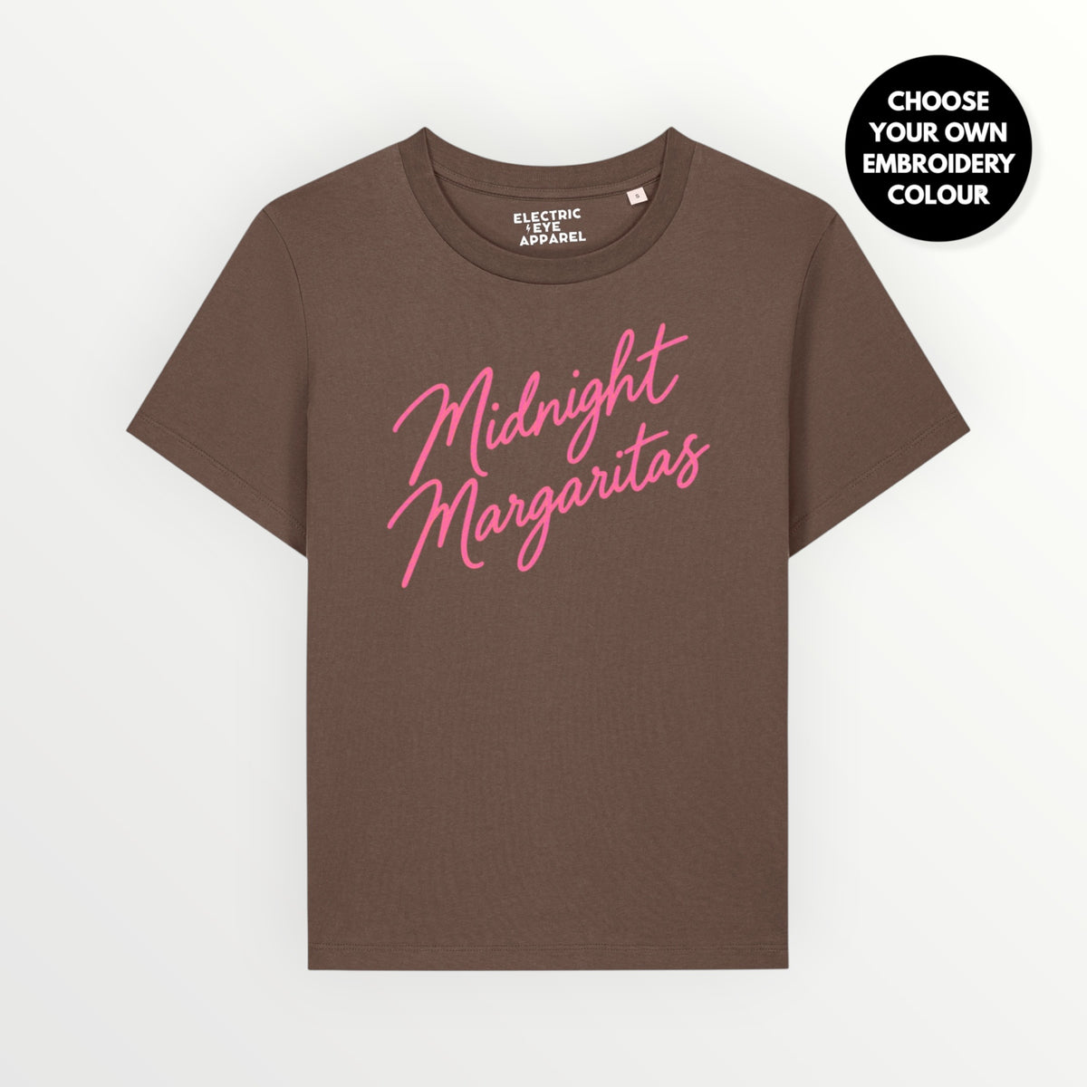 'Midnight Margaritas' embroidered premium organic women's classic fit 'Muser' t-shirt - sizes XS-5XL