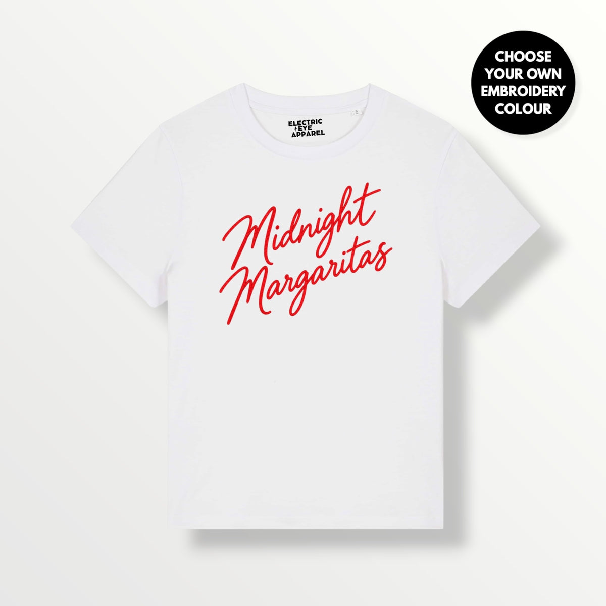 'Midnight Margaritas' embroidered premium organic women's classic fit 'Muser' t-shirt - sizes XS-5XL