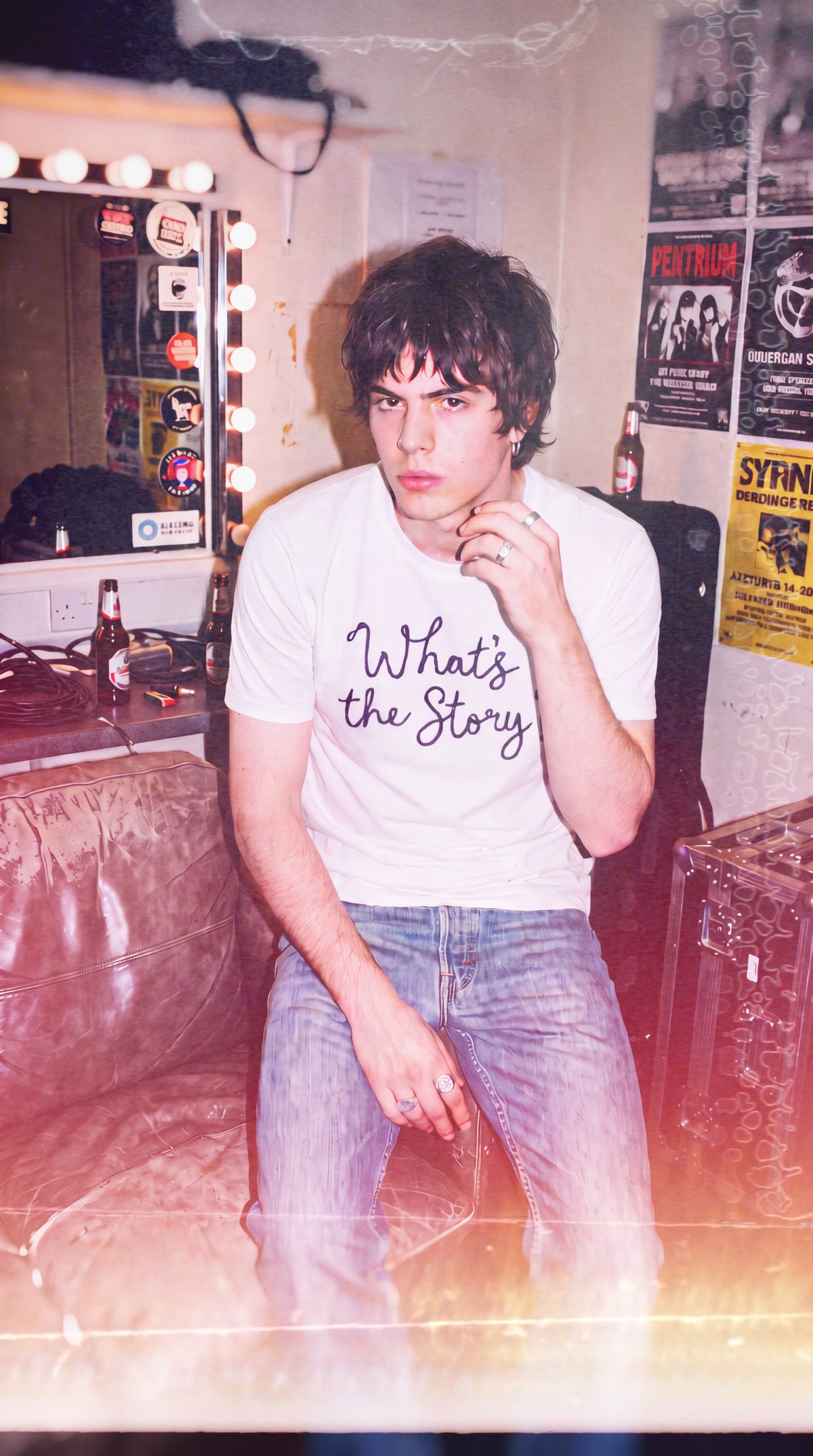 'What's the Story?' embroidered premium organic men's 'Rocker' t-shirt - sizes XXS-5XL