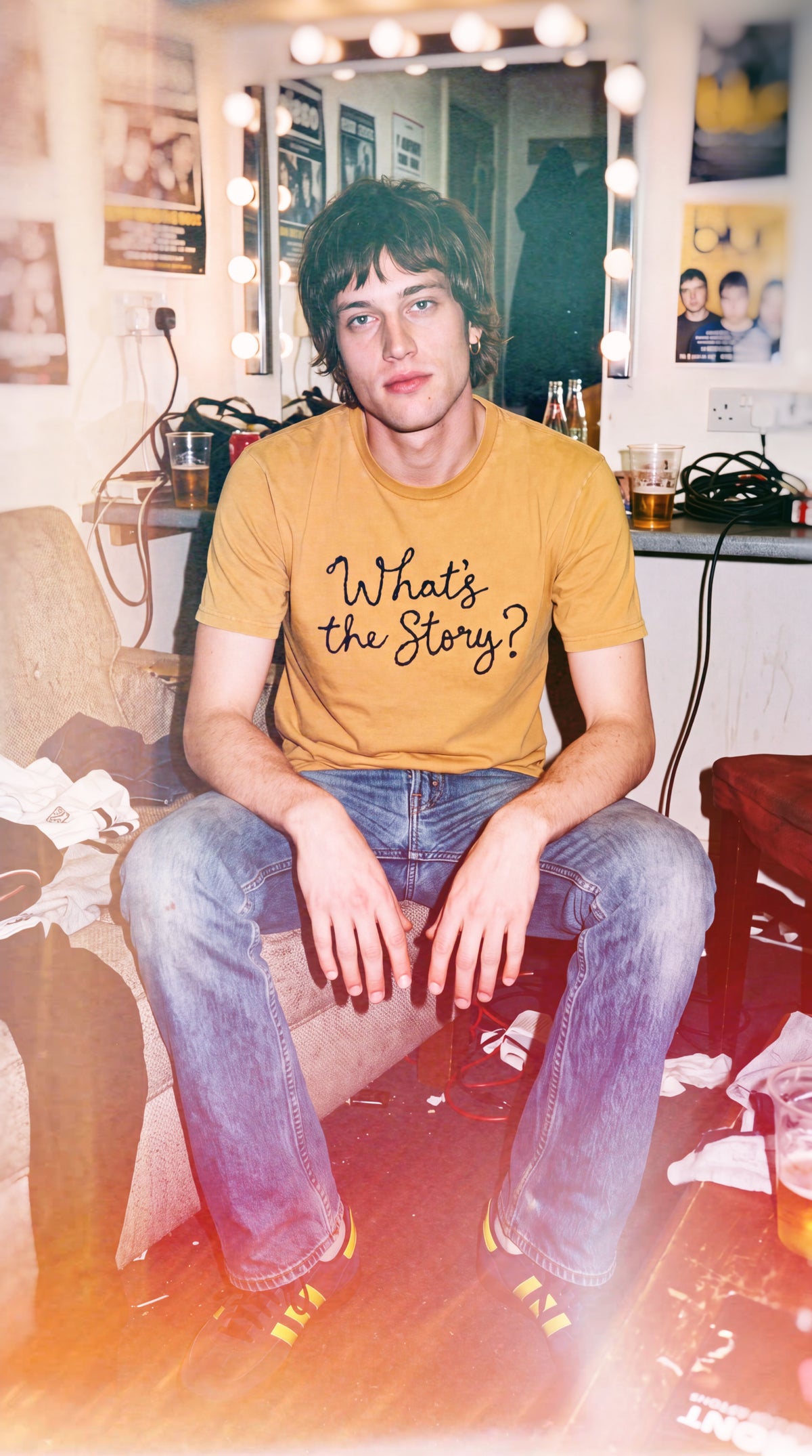 'What's the Story?' embroidered premium organic men's 'Rocker' t-shirt - sizes XXS-5XL