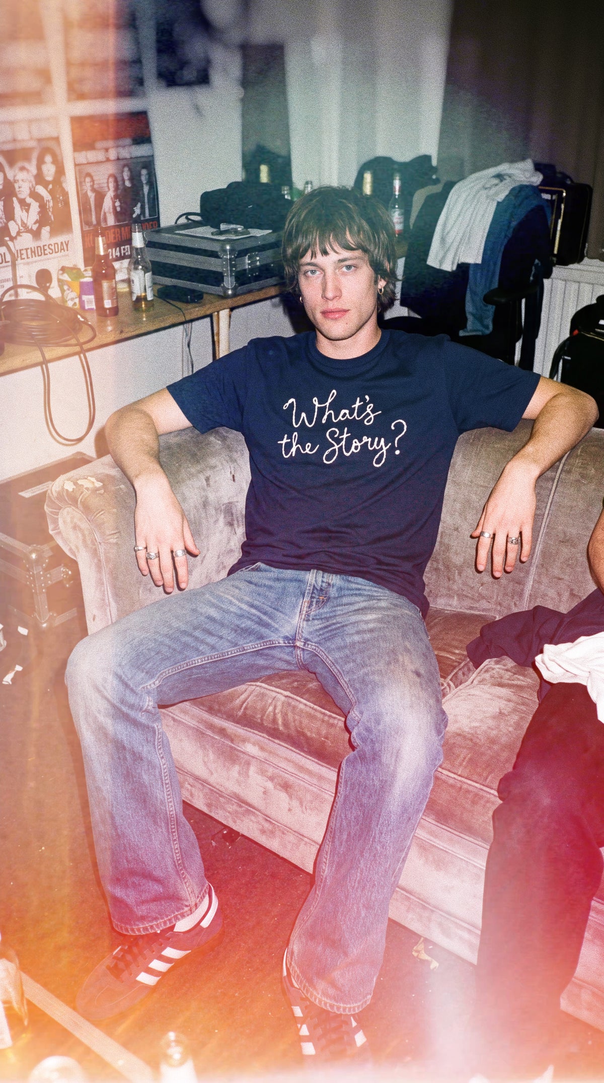 'What's the Story?' embroidered premium organic men's 'Rocker' t-shirt - sizes XXS-5XL
