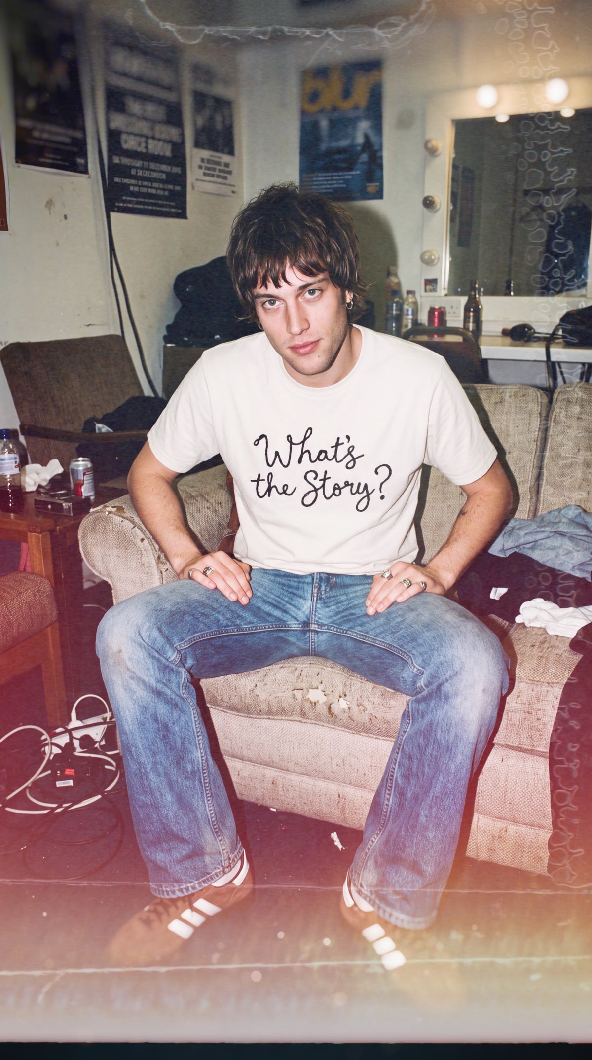 'What's the Story?' embroidered premium organic men's 'Rocker' t-shirt - sizes XXS-5XL