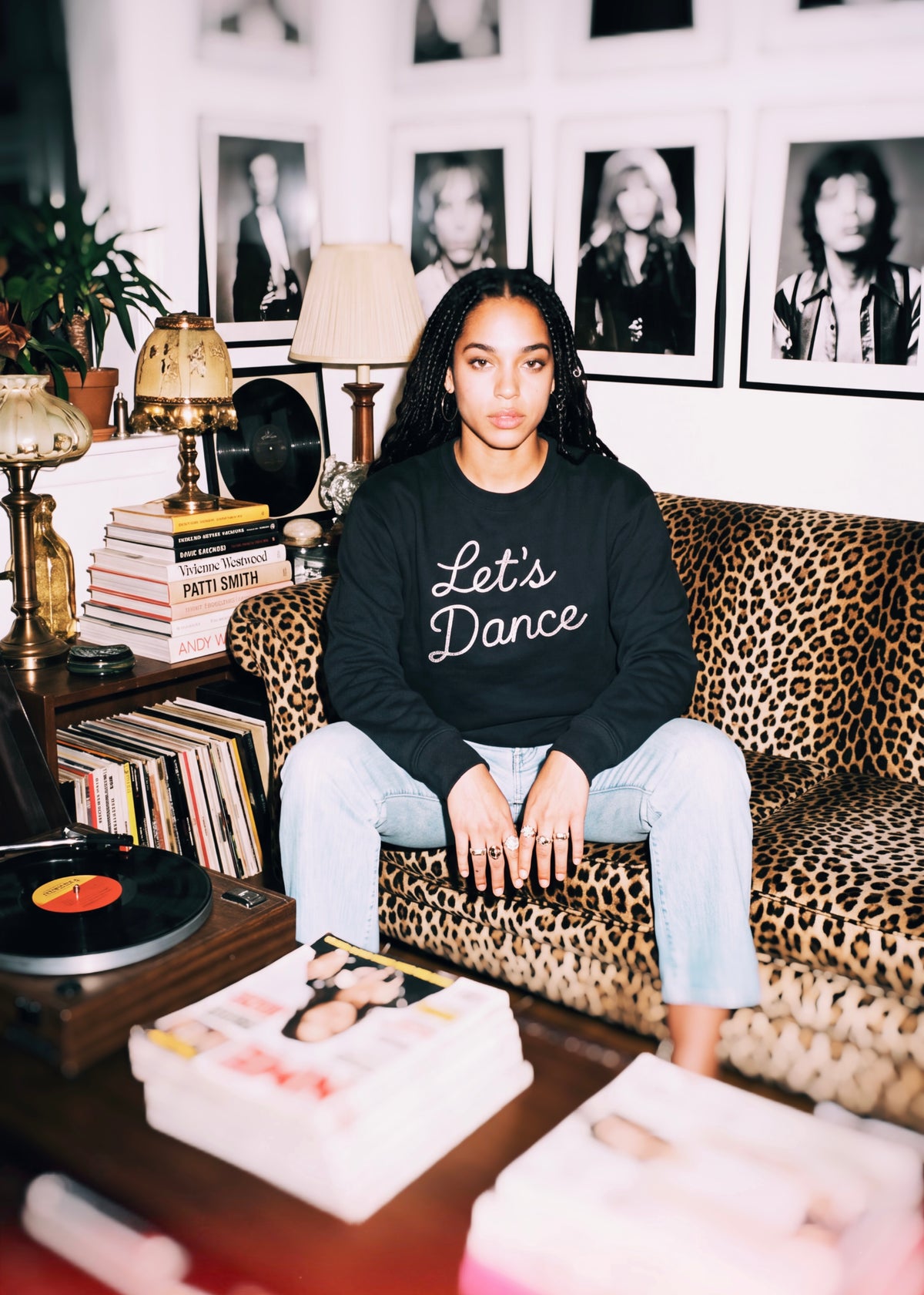 Unisex 'LET'S DANCE' embroidered organic cotton 'Thinker' sweatshirt - extended sizing XXS-5XL