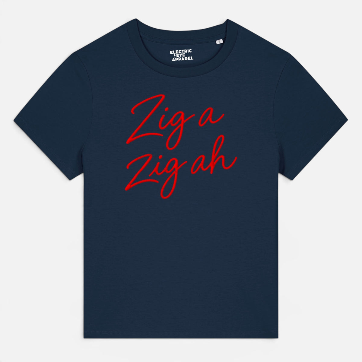 'ZIG A ZIG AH' hand-embroidered style premium organic women's classic fit 'Muser' t-shirt