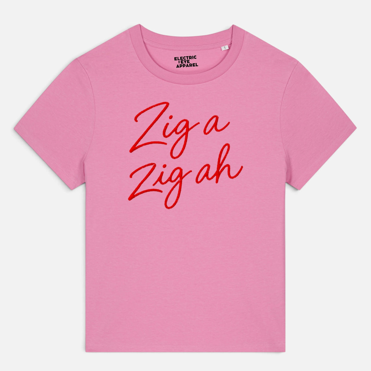 'ZIG A ZIG AH' hand-embroidered style premium organic women's classic fit 'Muser' t-shirt