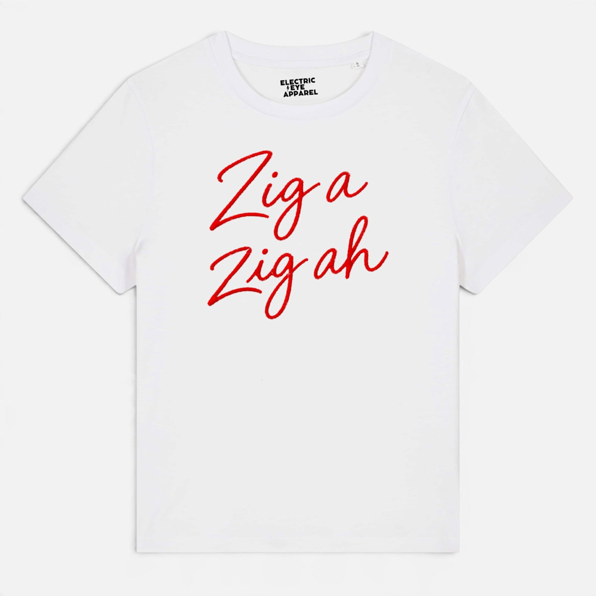'ZIG A ZIG AH' hand-embroidered style premium organic women's classic fit 'Muser' t-shirt