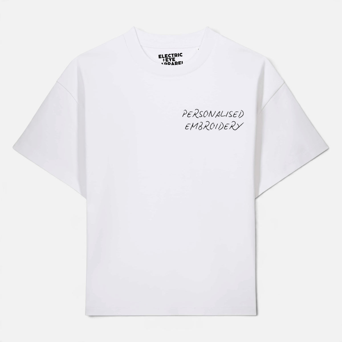 NEW Unisex Personalised Lyric Left Chest Embroidered premium organic relaxed fit 'Hazener' t-shirt
