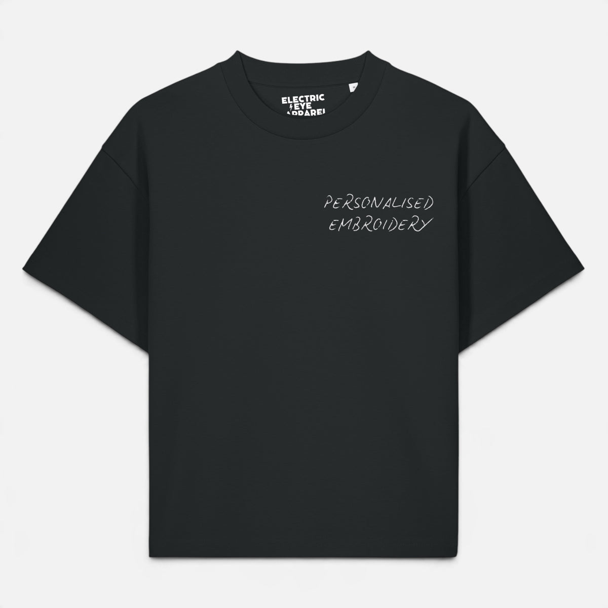 NEW Unisex Personalised Lyric Left Chest Embroidered premium organic relaxed fit 'Hazener' t-shirt
