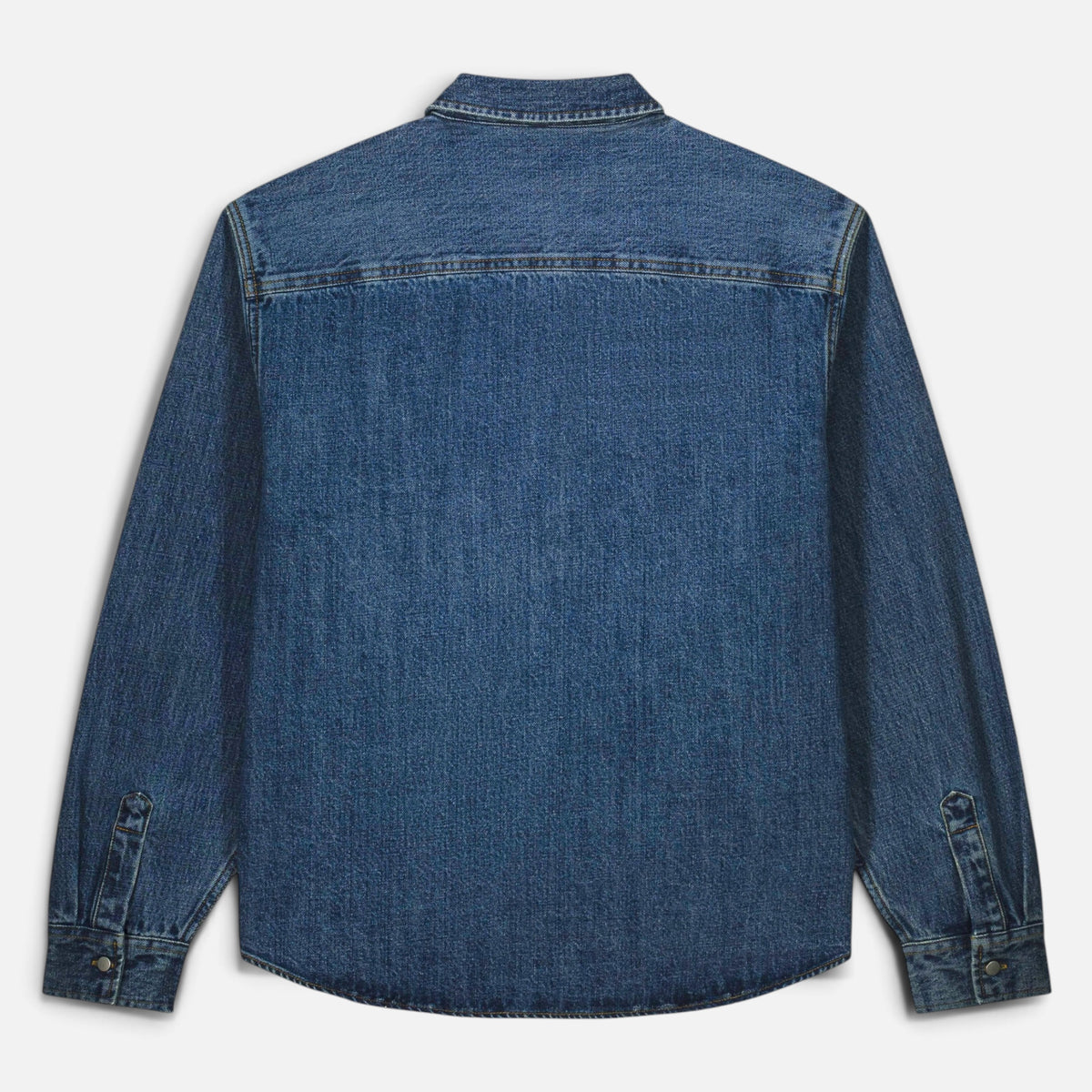 NEW Unisex Personalised Left Chest Embroidered Heavy Denim 'Palmer' Overshirt - choose your own words, font, thread colour