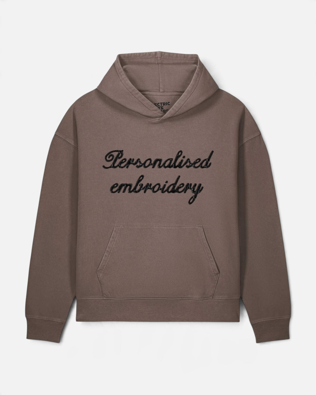 NEW Men's Personalised Lyric Centre Chest Embroidered premium organic vintage 'Chaser' hoodie