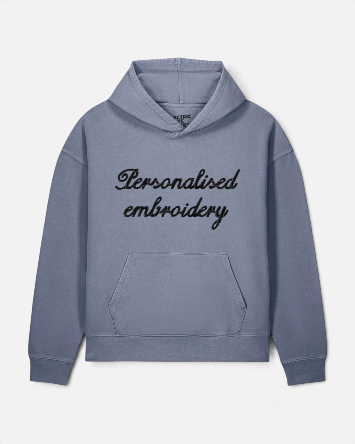 NEW Women's Personalised Lyric Centre Chest Embroidered premium organic vintage 'Chaser' hoodie