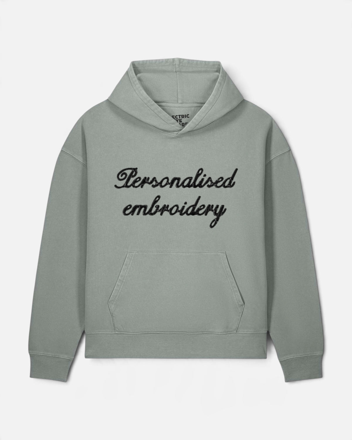 NEW Women's Personalised Lyric Centre Chest Embroidered premium organic vintage 'Chaser' hoodie