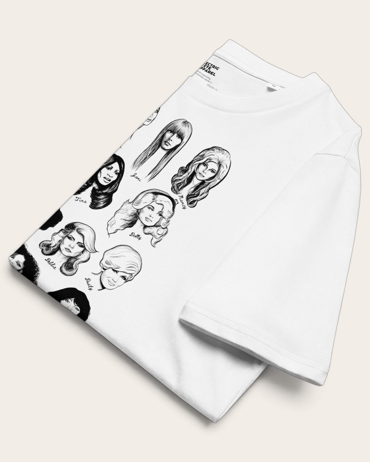 Men's 'WOMEN IN MUSIC' Limited Edition Mono Line Art Original Illustration Printed organic cotton t-shirt
