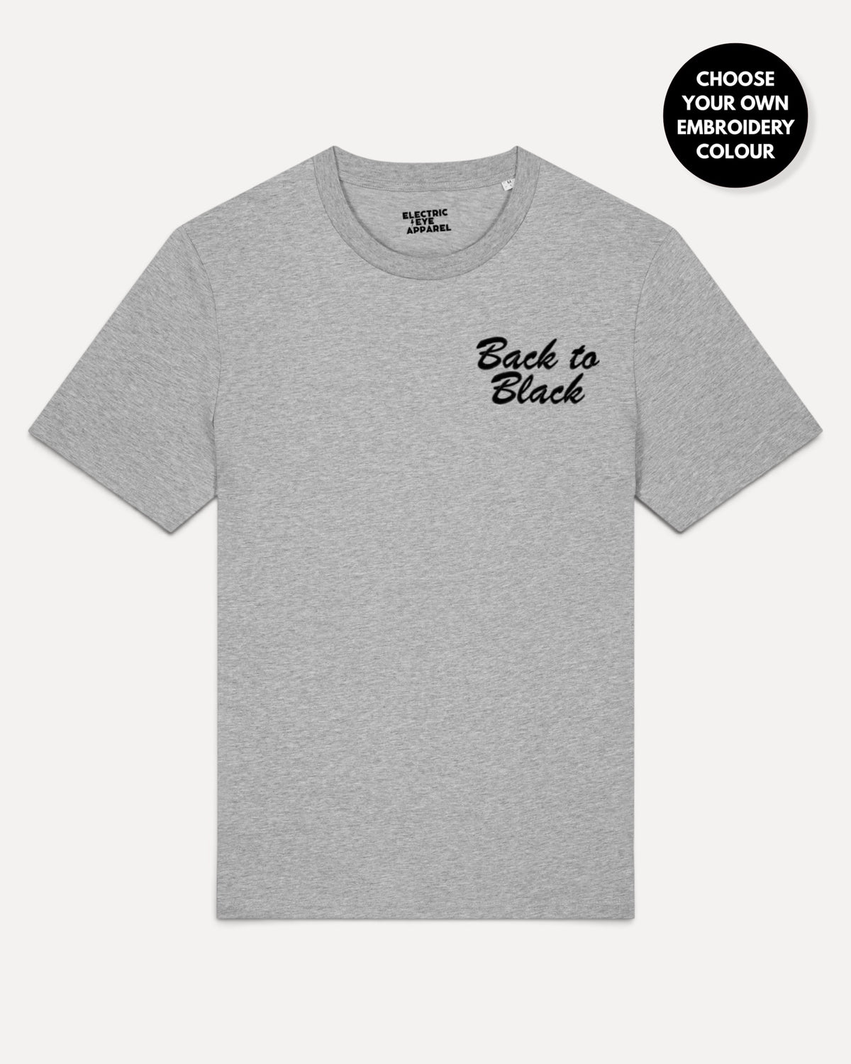 Men's 'BACK TO BLACK' left chest embroidered premium organic classic fit 'Creator' t-shirt