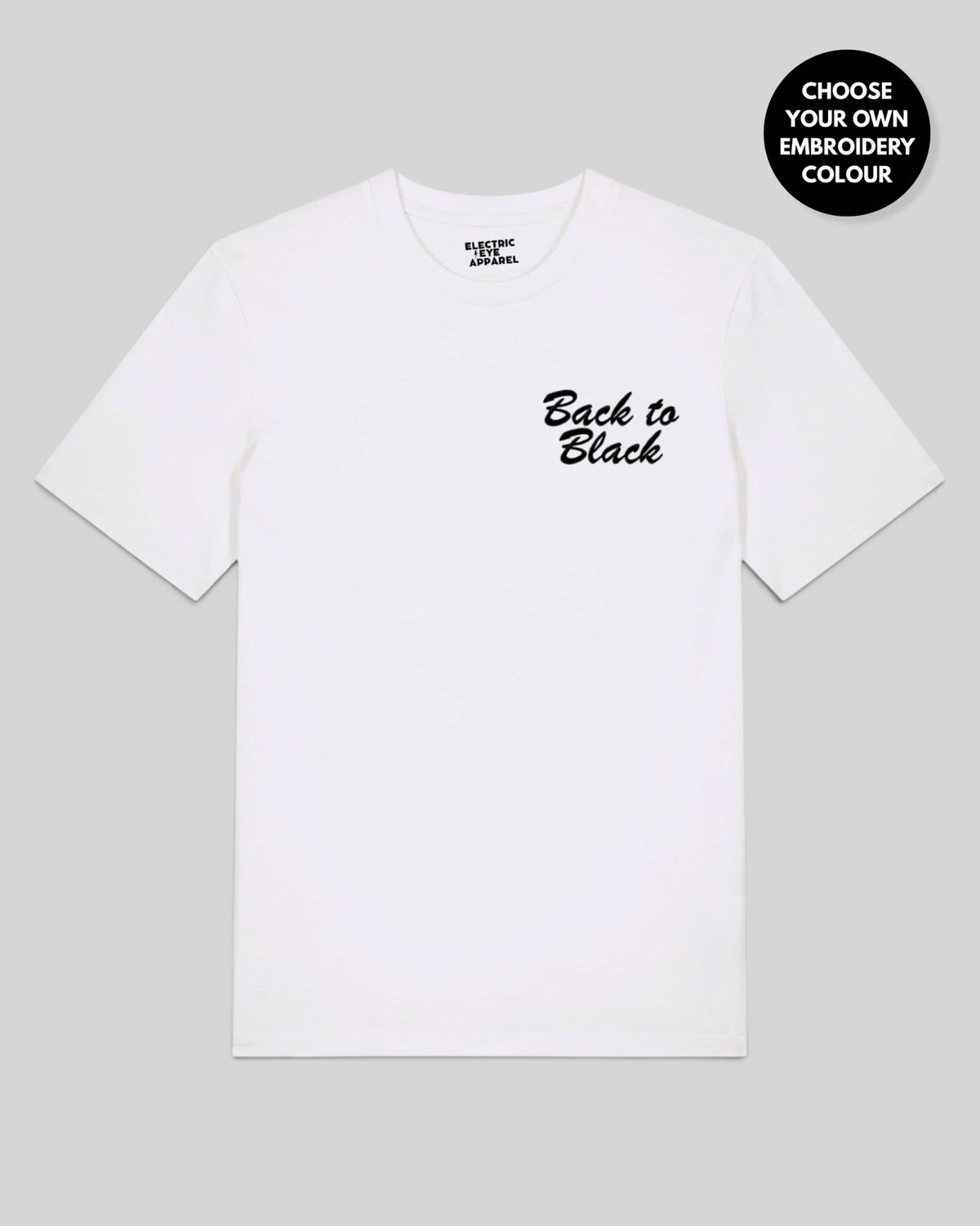 Men's 'BACK TO BLACK' left chest embroidered premium organic classic fit 'Creator' t-shirt