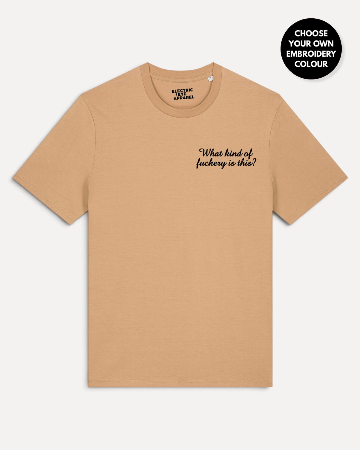 Men's 'WHAT KIND OF F CKERY IS THIS?' left chest embroidered premium organic classic fit 'Creator' t-shirt