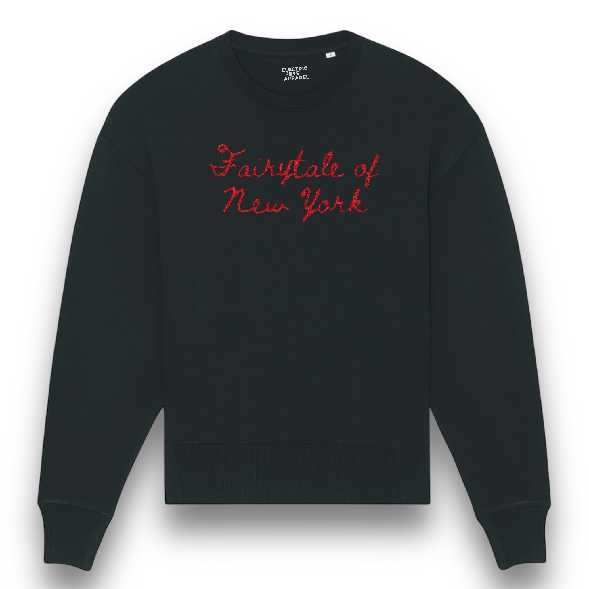 Limited Edition 'FAIRYTALE OF NEW YORK' glitter embroidered organic unisex oversized 'radder' sweatshirt