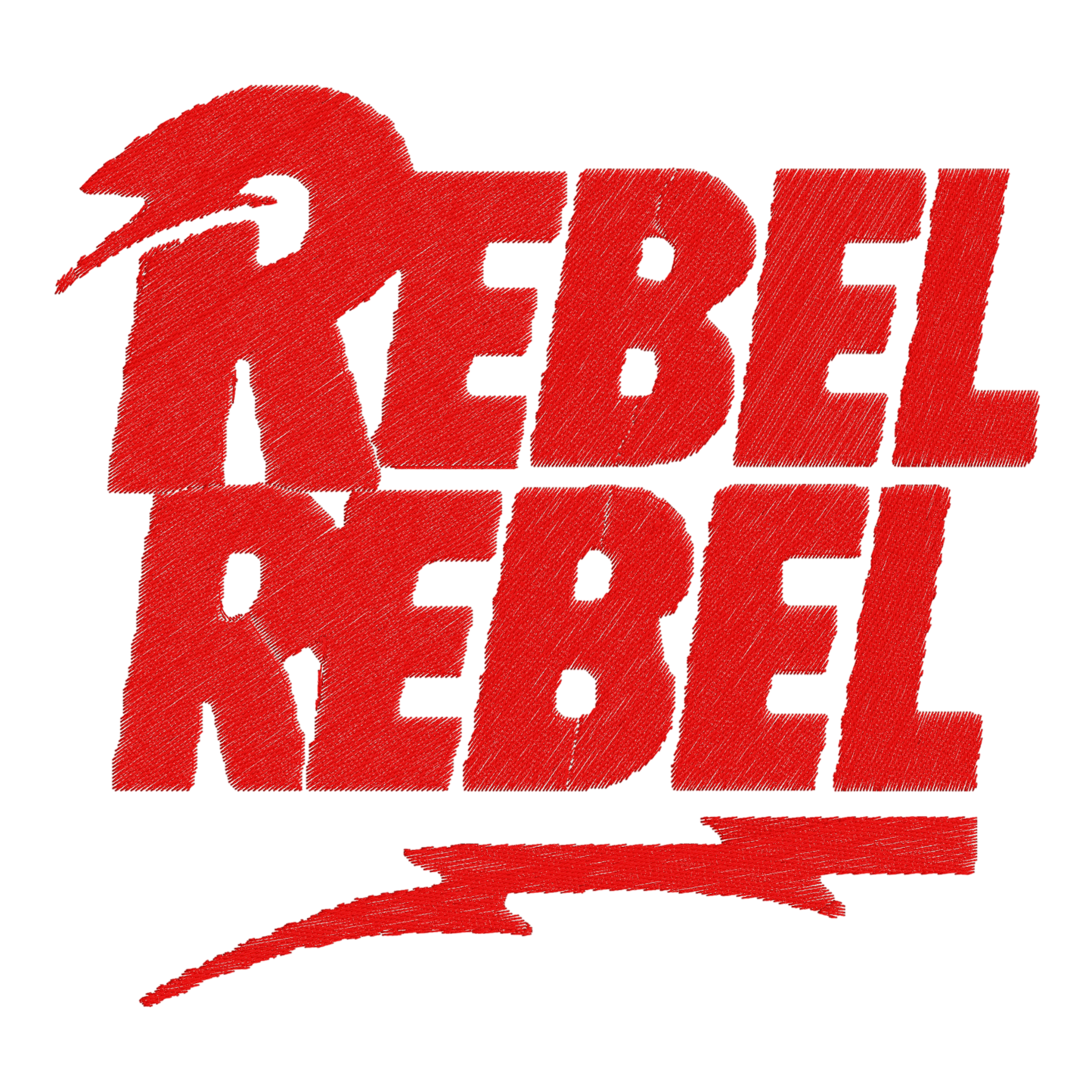 'REBEL REBEL' bolt embroidered premium organic cotton unisex sweatshirt - inspired by David Bowie