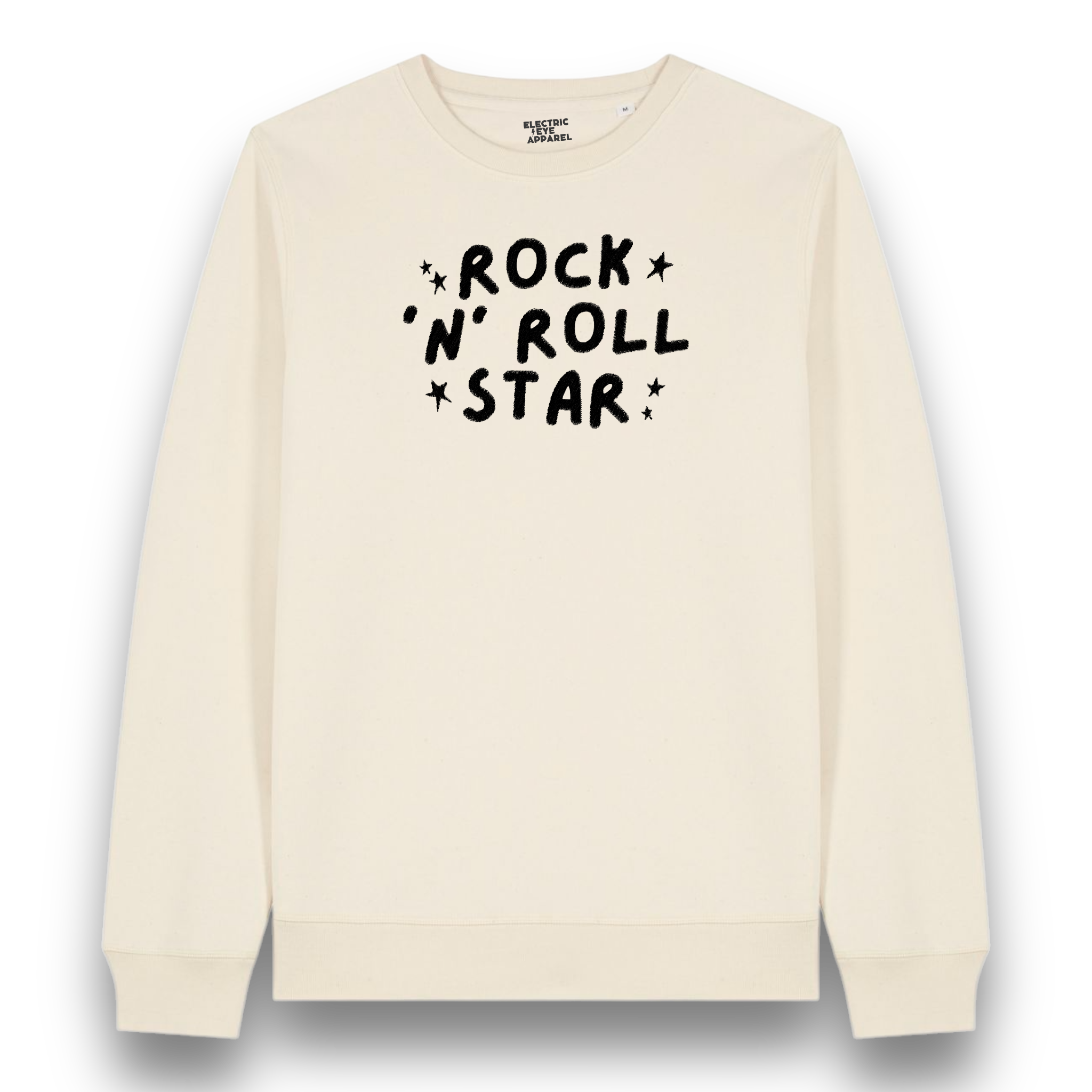 'ROCK 'N' ROLL STAR' embroidered premium organic cotton unisex sweatshirt - inspired by Oasis