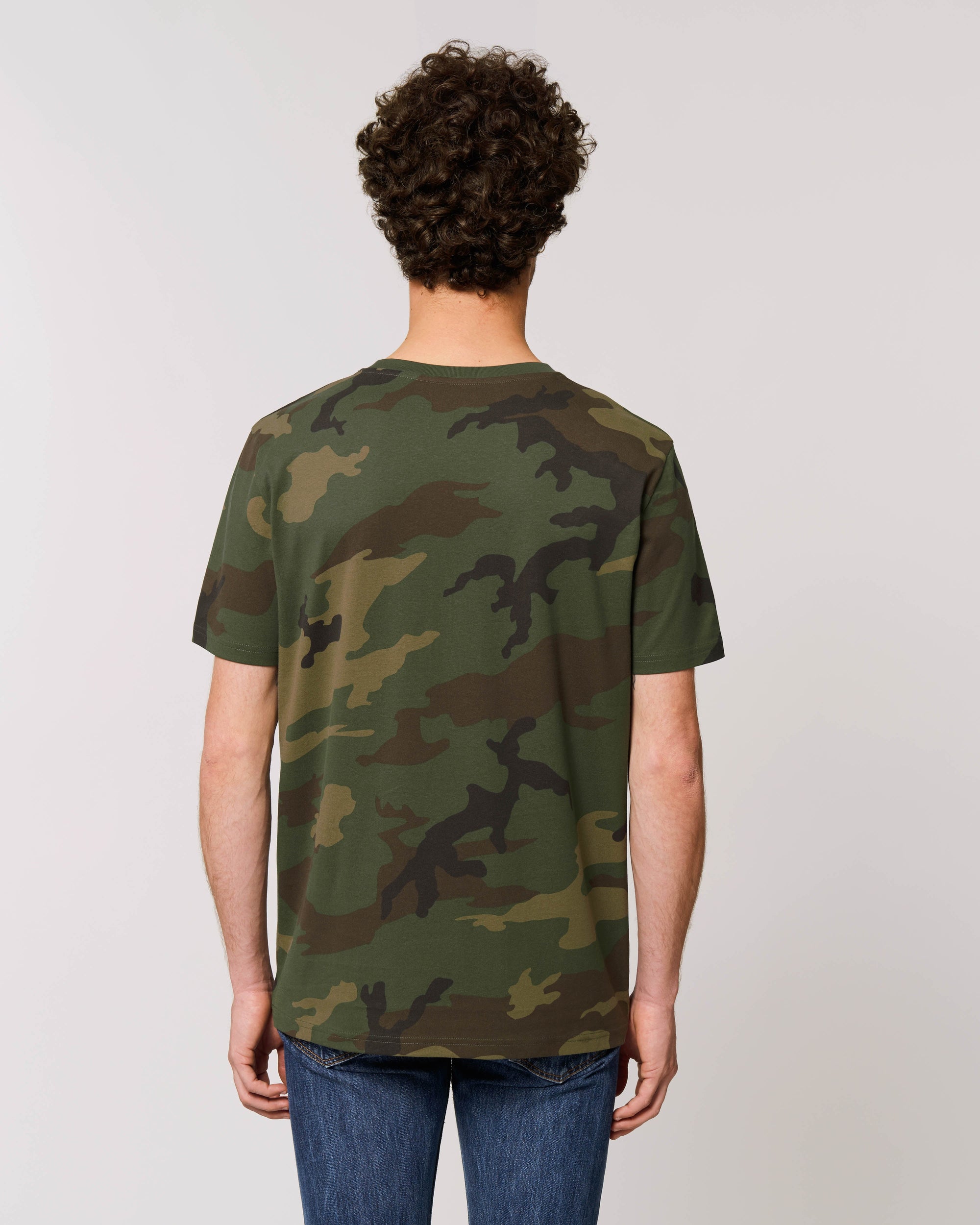 SAMPLE SALE 'LUST FOR LIFE' EMBROIDERED UNISEX CAMO PRINT ORGANIC COTTON T-SHIRT (SIZE XS)