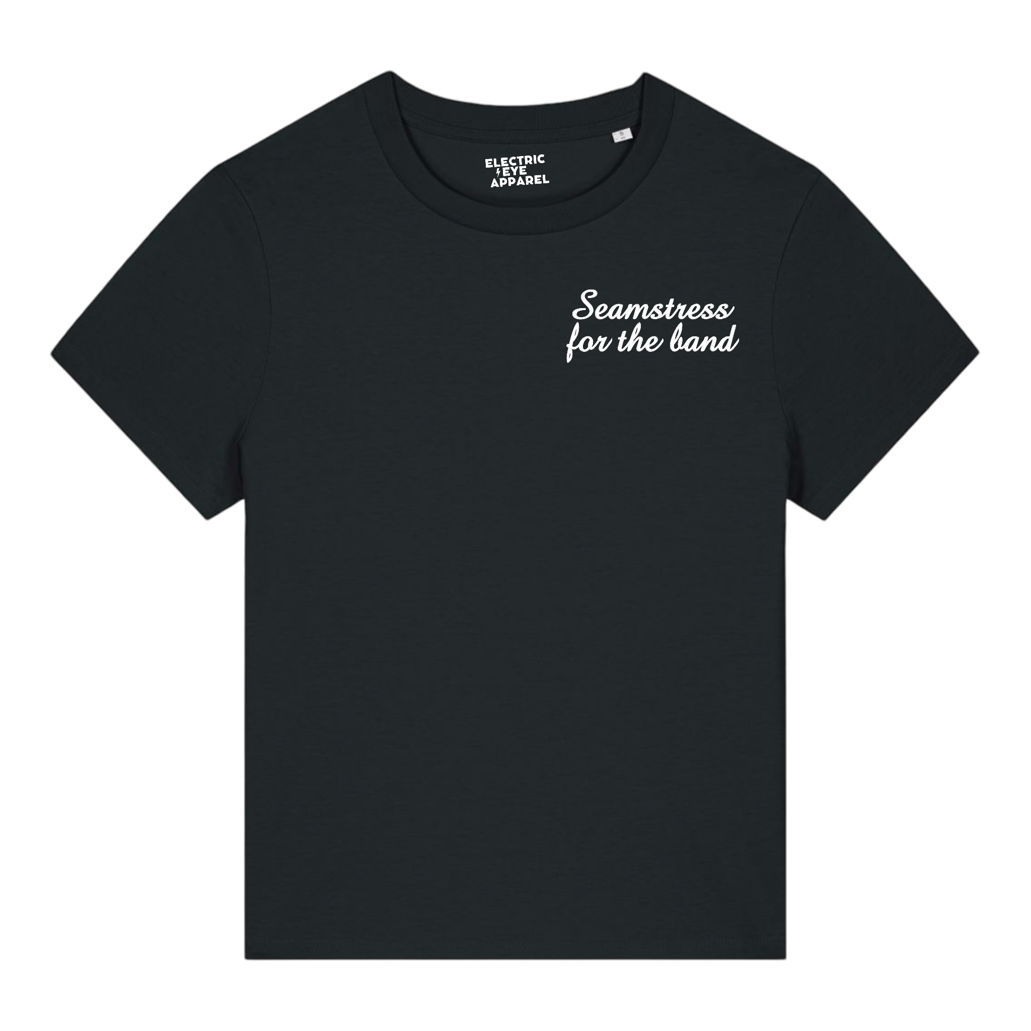 'SEAMSTRESS FOR THE BAND' left chest embroidered premium organic women's 'muser' t-shirt - inspired by Elton John, Tiny Dancer