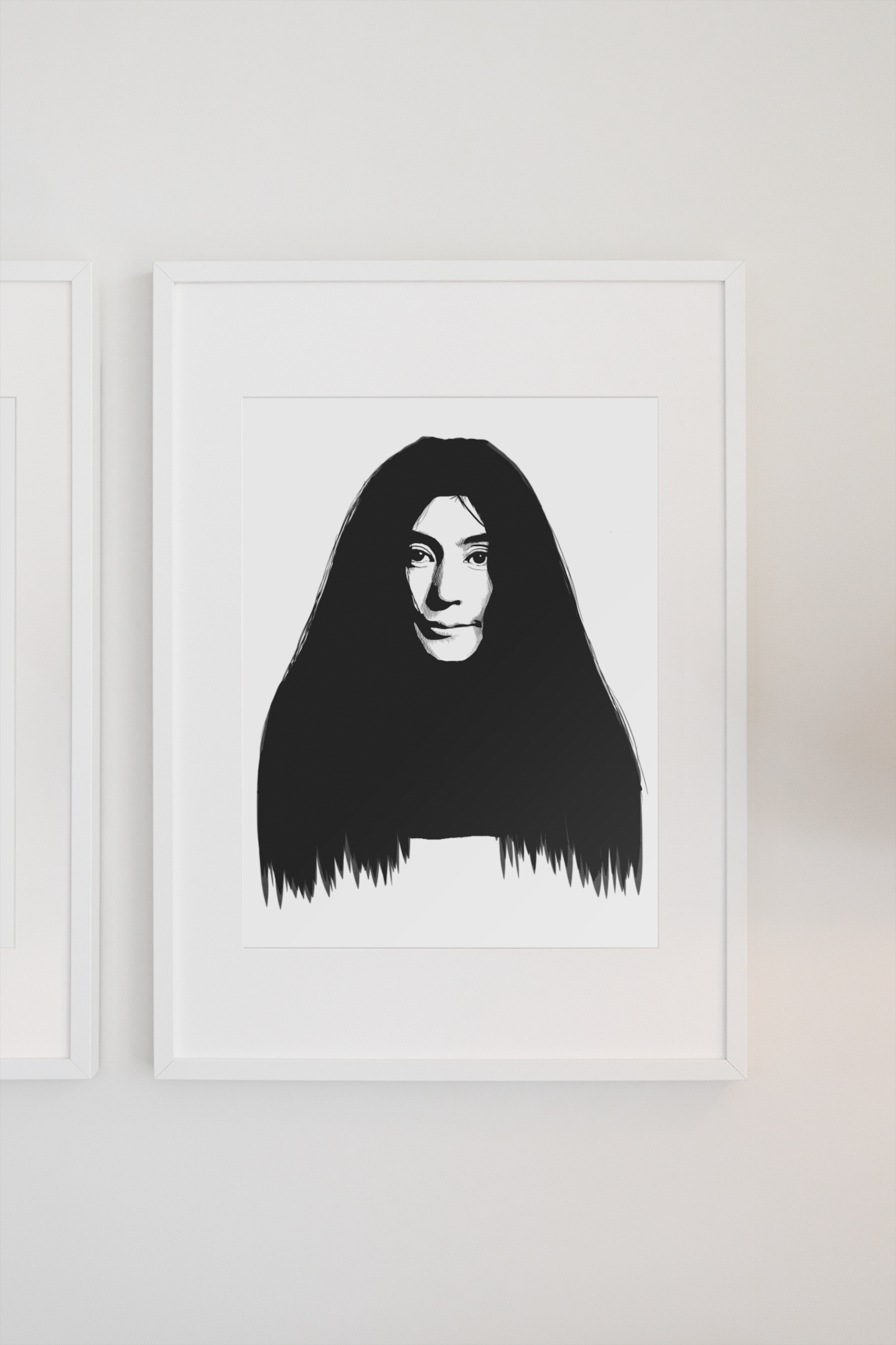 Impresión de póster Giclée premium de Yoko Ono Mono Line Art de la década de 1970