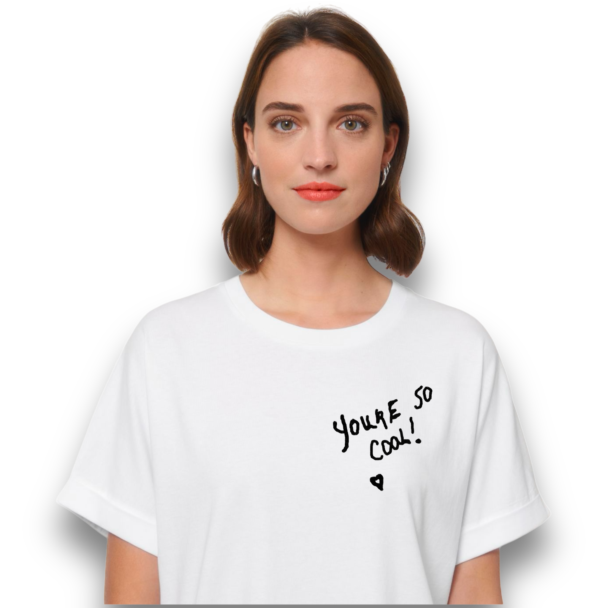 'YOU'RE SO COOL' embroidered premium organic women's 90s 'collider' t-shirt - inspired by True Romance